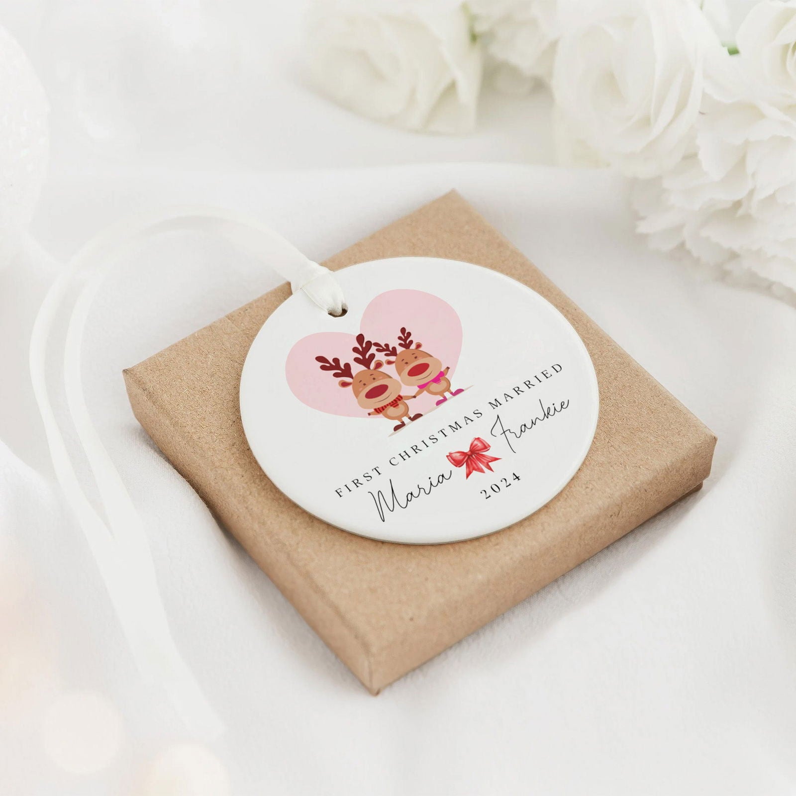 Personalized First Christmas Married Ornament, Mr Mrs Ornament, Personalized Wedding Gift, Newlywed Christmas Gift, Our First Christmas Ornament CX05-39 - Kindlytoys