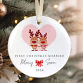 Personalized First Christmas Married Ornament, Mr Mrs Ornament, Personalized Wedding Gift, Newlywed Christmas Gift, Our First Christmas Ornament CX05-39 - Kindlytoys
