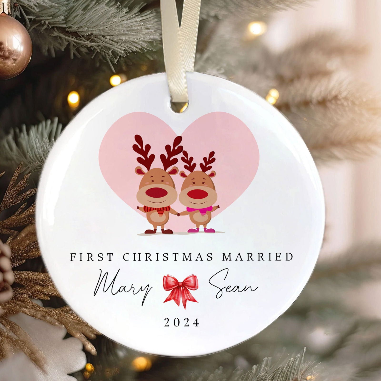 Personalized First Christmas Married Ornament, Mr Mrs Ornament, Personalized Wedding Gift, Newlywed Christmas Gift, Our First Christmas Ornament CX05-39 - Kindlytoys