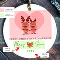 Personalized First Christmas Married Ornament, Mr Mrs Ornament, Personalized Wedding Gift, Newlywed Christmas Gift, Our First Christmas Ornament CX05-39 - Kindlytoys
