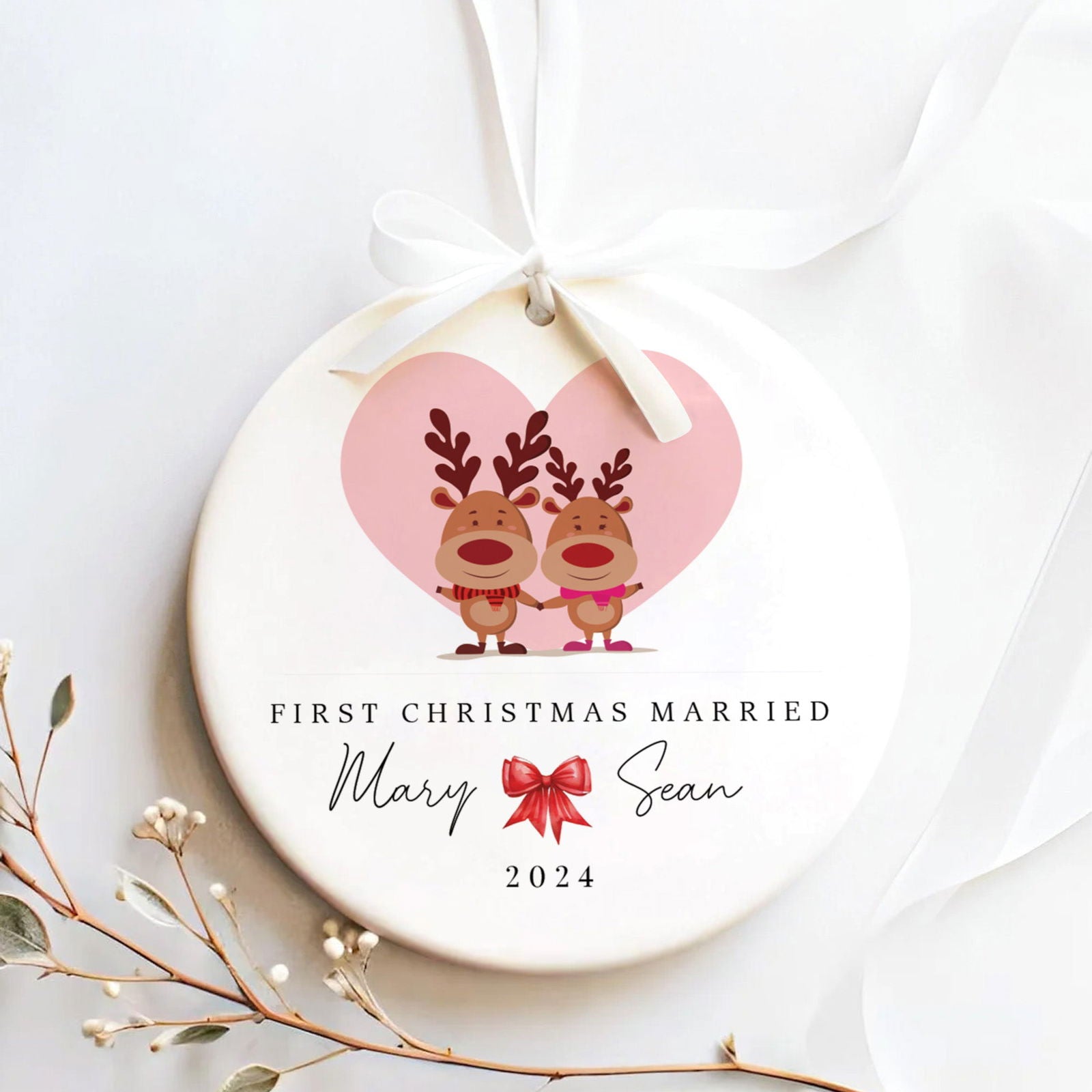 Personalized First Christmas Married Ornament, Mr Mrs Ornament, Personalized Wedding Gift, Newlywed Christmas Gift, Our First Christmas Ornament CX05-39 - Kindlytoys
