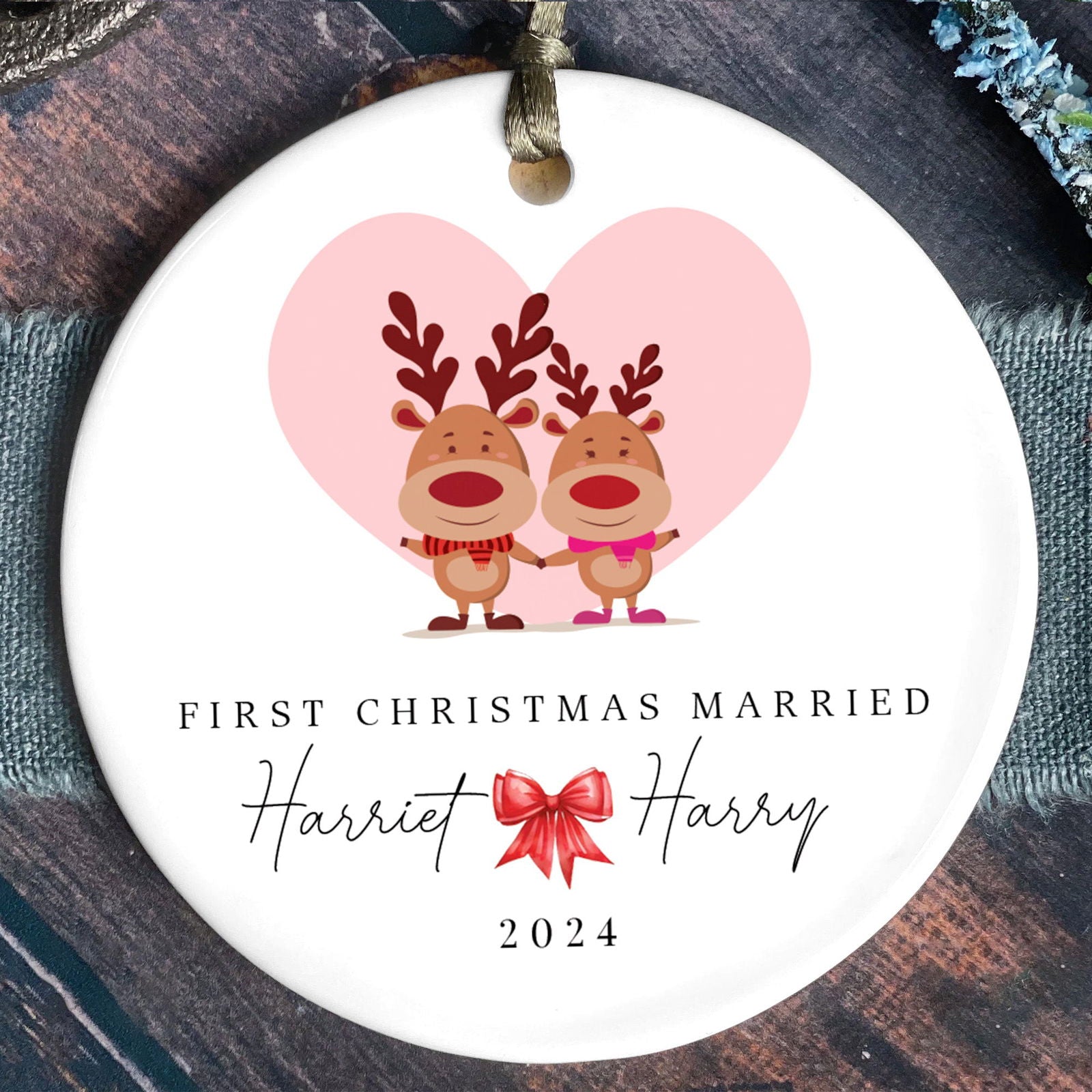 Personalized First Christmas Married Ornament, Mr Mrs Ornament, Personalized Wedding Gift, Newlywed Christmas Gift, Our First Christmas Ornament CX05-39 - Kindlytoys
