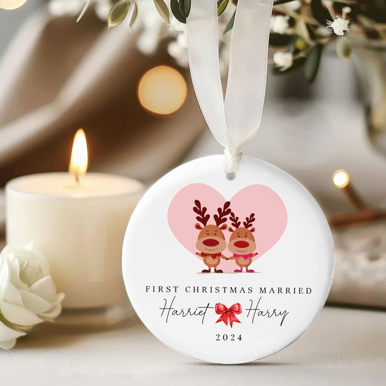 Personalized First Christmas Married Ornament, Mr Mrs Ornament, Personalized Wedding Gift, Newlywed Christmas Gift, Our First Christmas Ornament CX05-39 - Kindlytoys