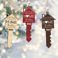 Personalized First Christmas Wood Key New Home Ornament, Christmas Ornament CF200 - Kindlytoys