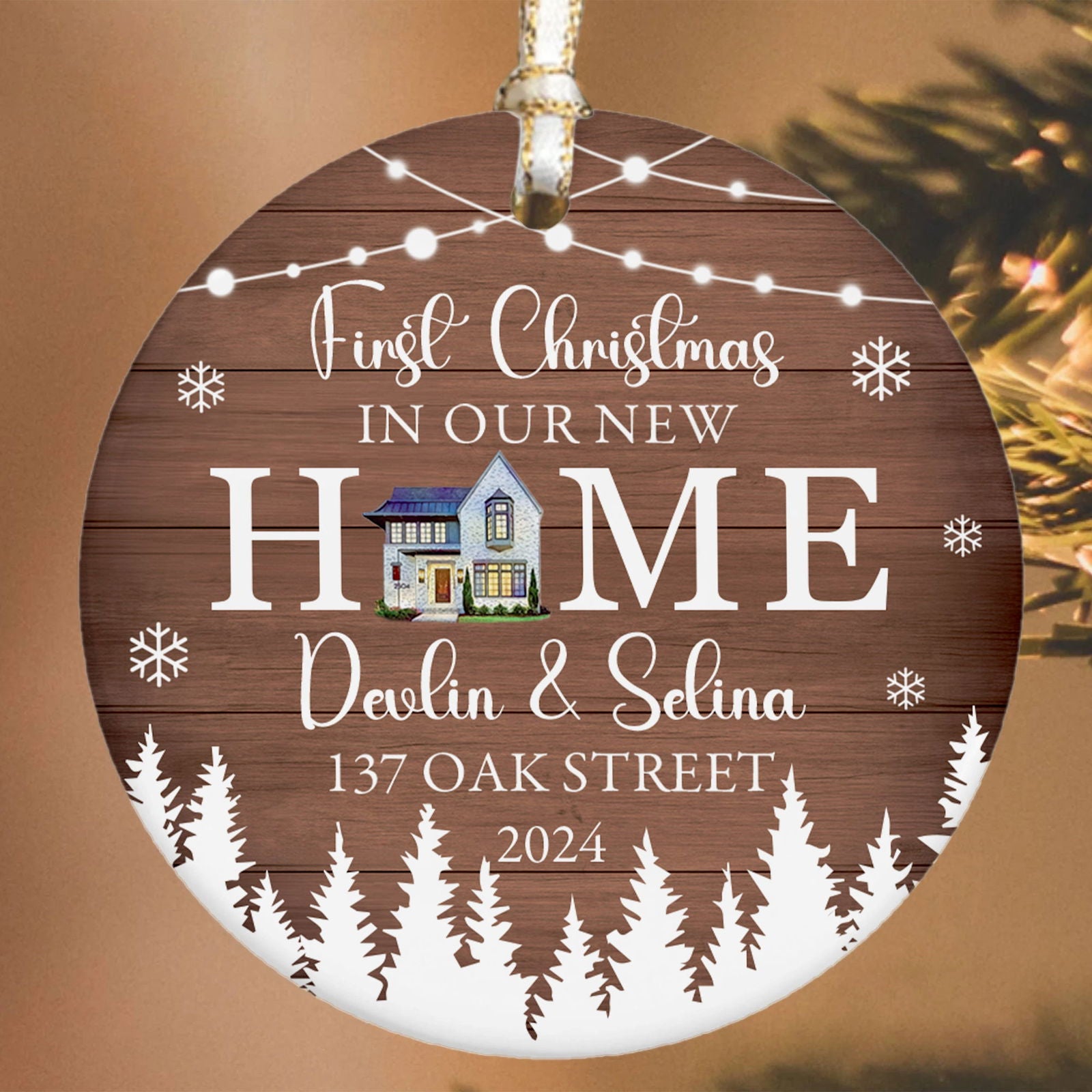 Personalized First Christmas in Our New Home Ornament, Custom House Address Christmas Ornament, Personalized New Home Ornament,  Couples New Home Ornament, Housewarming Gifts for New House Ornament CX01-13 - Kindlytoys