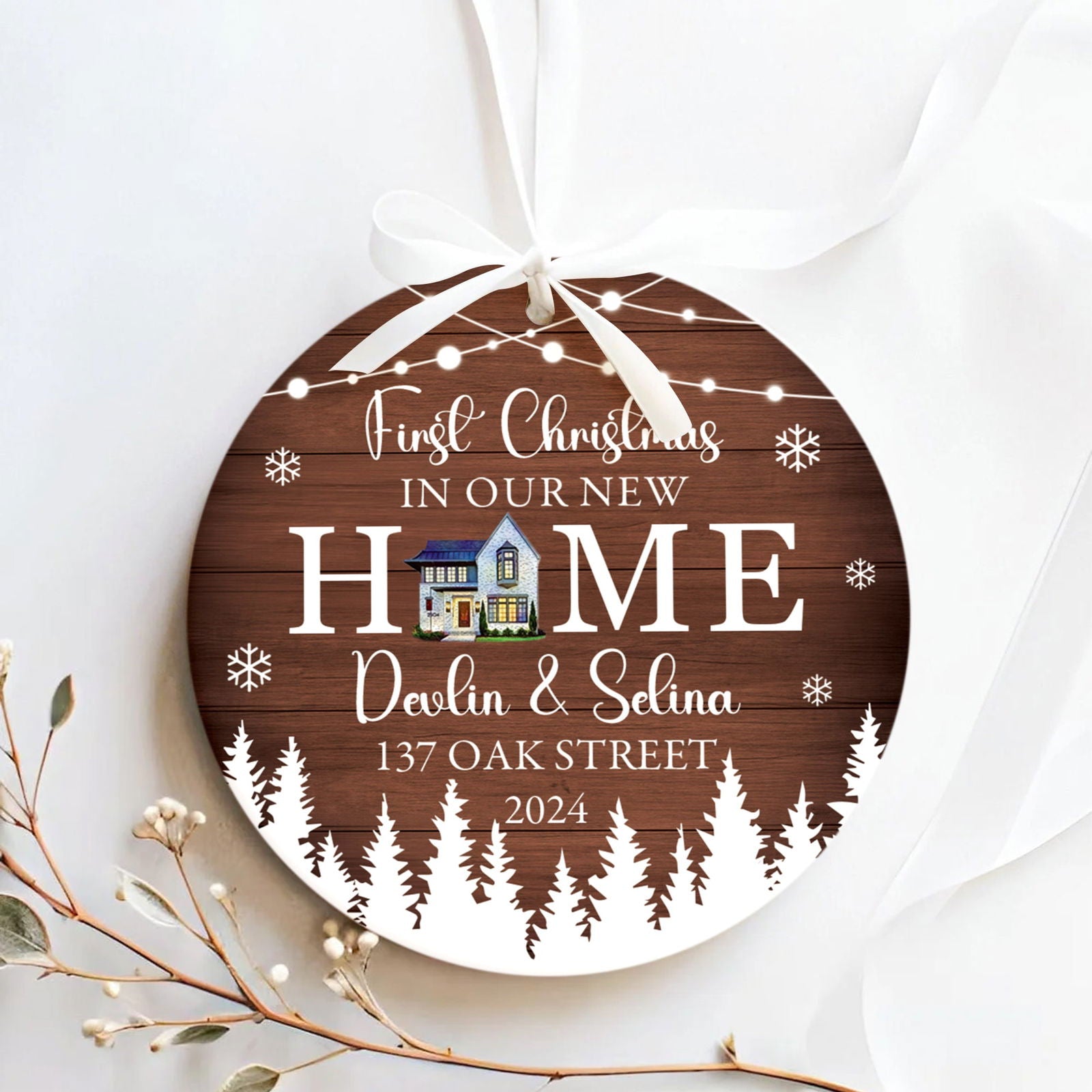 Personalized First Christmas in Our New Home Ornament, Custom House Address Christmas Ornament, Personalized New Home Ornament,  Couples New Home Ornament, Housewarming Gifts for New House Ornament CX01-13 - Kindlytoys