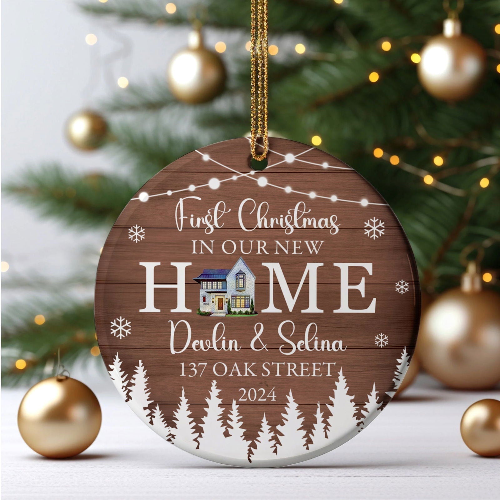 Personalized First Christmas in Our New Home Ornament, Custom House Address Christmas Ornament, Personalized New Home Ornament,  Couples New Home Ornament, Housewarming Gifts for New House Ornament CX01-13 - Kindlytoys