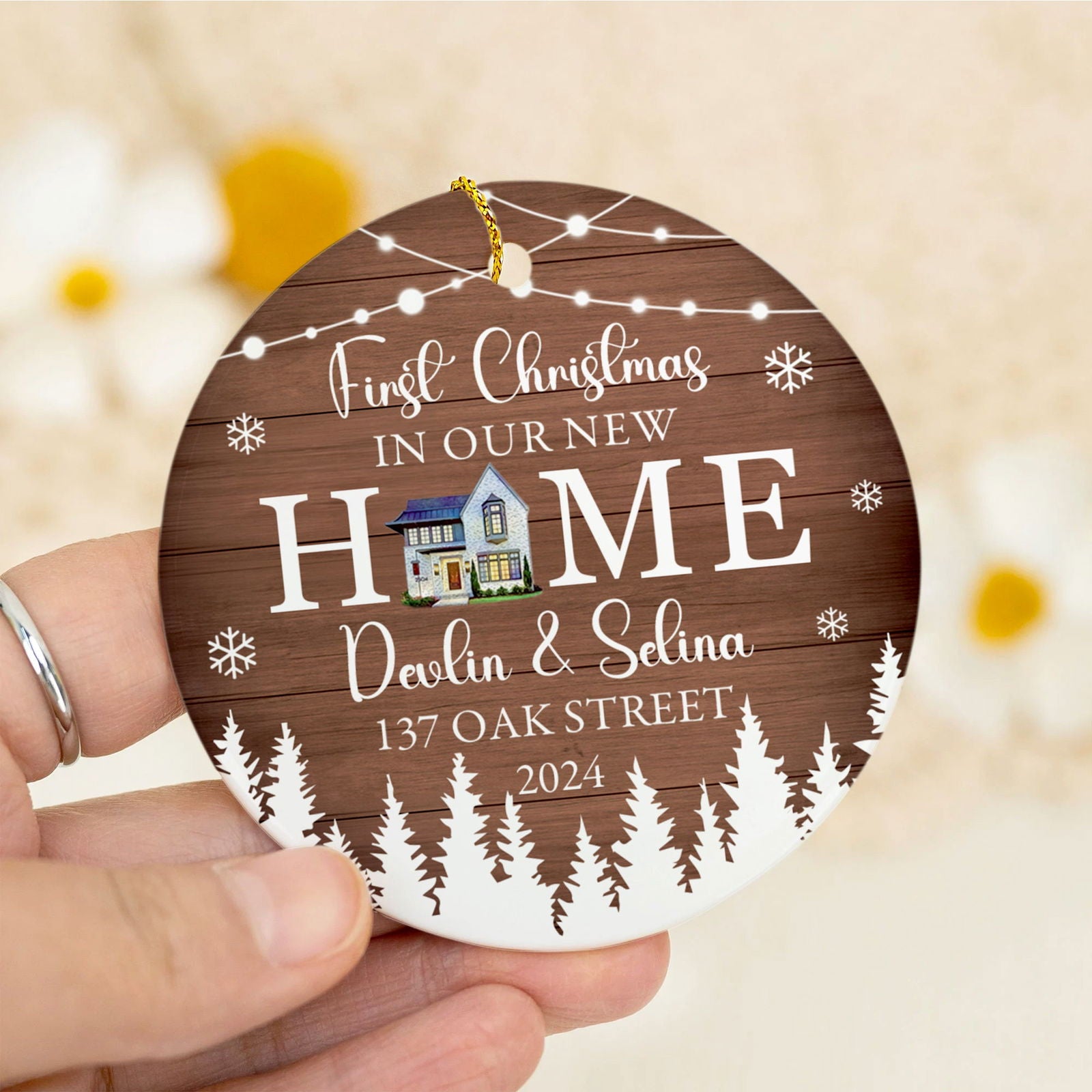 Personalized First Christmas in Our New Home Ornament, Custom House Address Christmas Ornament, Personalized New Home Ornament,  Couples New Home Ornament, Housewarming Gifts for New House Ornament CX01-13 - Kindlytoys