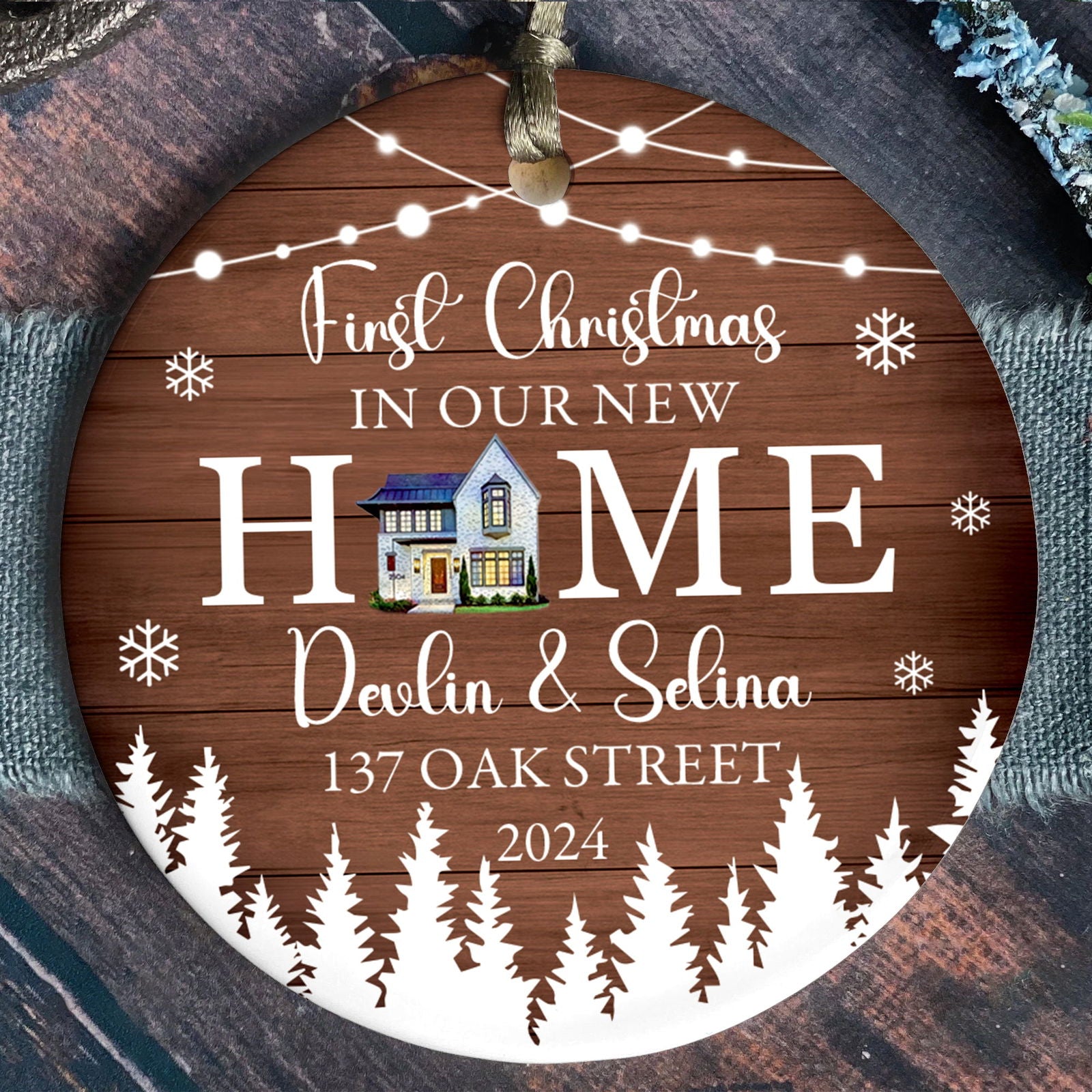 Personalized First Christmas in Our New Home Ornament, Custom House Address Christmas Ornament, Personalized New Home Ornament,  Couples New Home Ornament, Housewarming Gifts for New House Ornament CX01-13 - Kindlytoys
