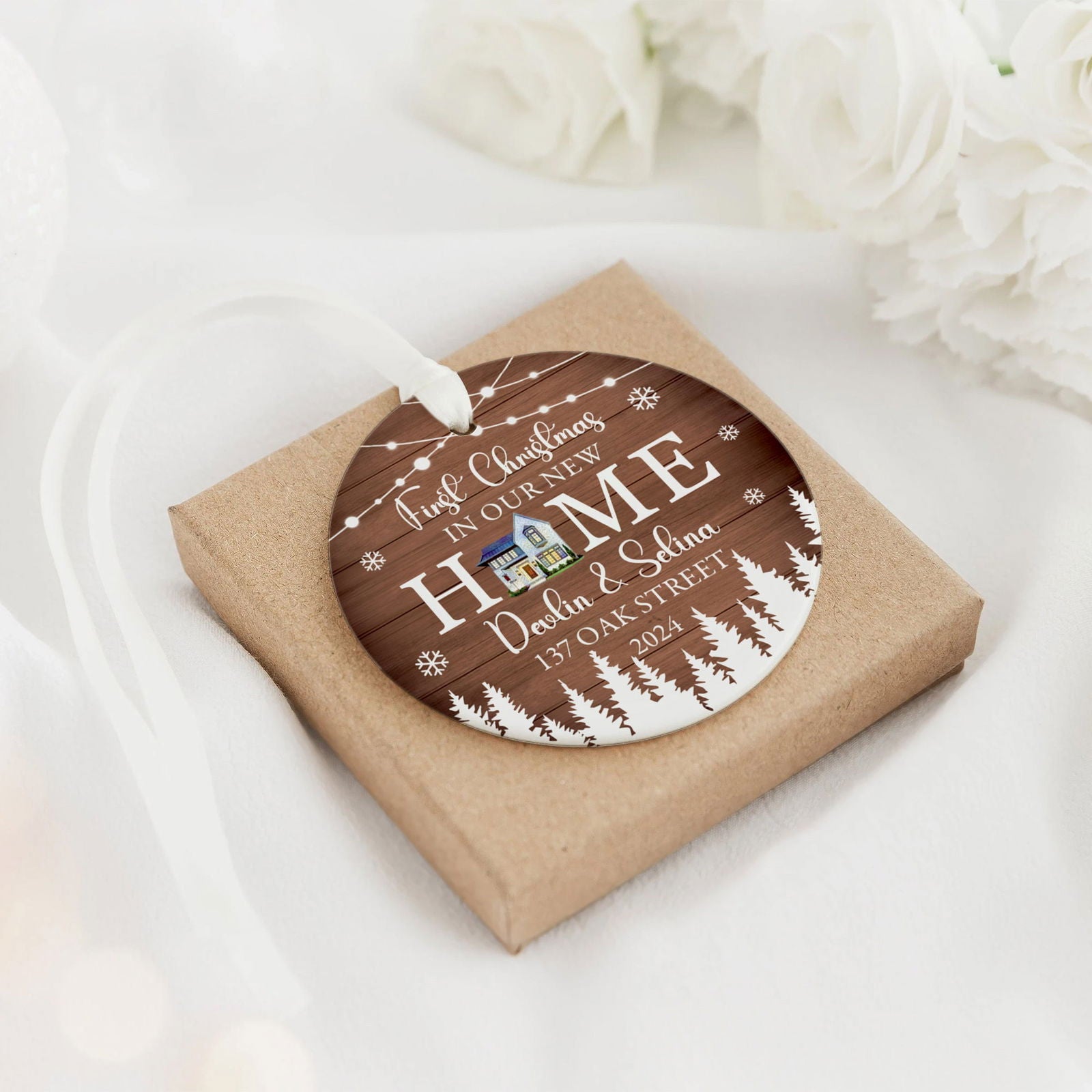 Personalized First Christmas in Our New Home Ornament, Custom House Address Christmas Ornament, Personalized New Home Ornament,  Couples New Home Ornament, Housewarming Gifts for New House Ornament CX01-13 - Kindlytoys