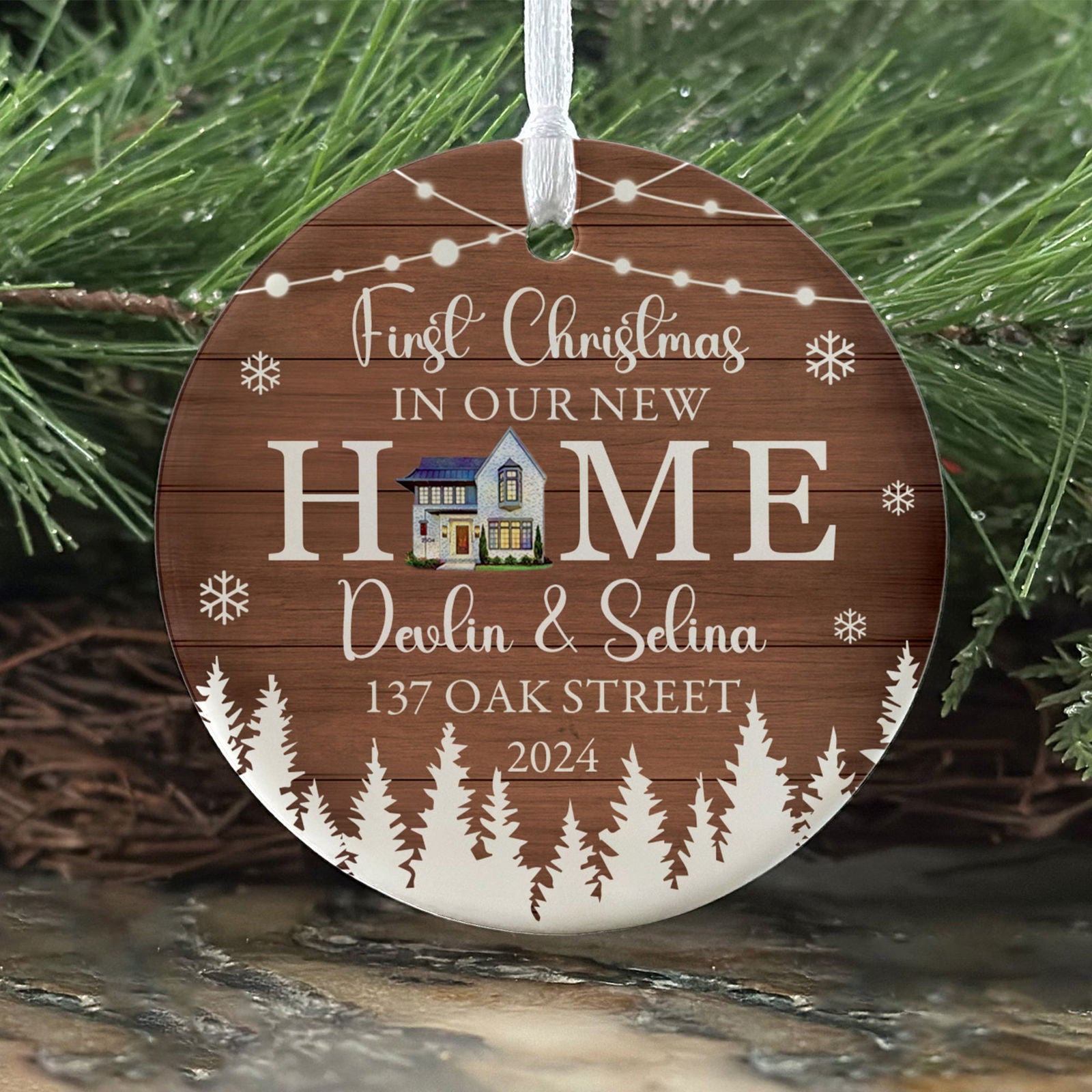 Personalized First Christmas in Our New Home Ornament, Custom House Address Christmas Ornament, Personalized New Home Ornament,  Couples New Home Ornament, Housewarming Gifts for New House Ornament CX01-13 - Kindlytoys