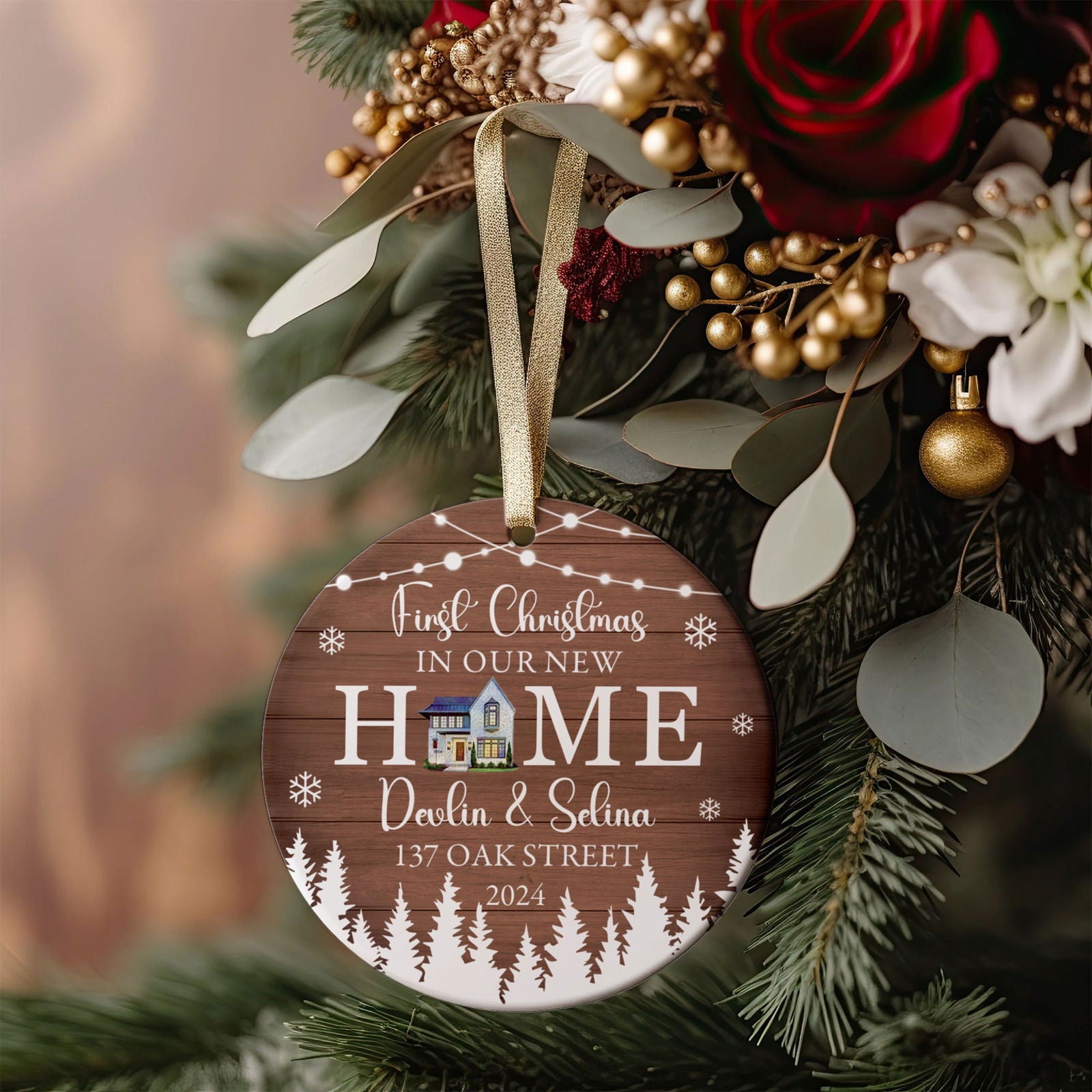 Personalized First Christmas in Our New Home Ornament, Custom House Address Christmas Ornament, Personalized New Home Ornament,  Couples New Home Ornament, Housewarming Gifts for New House Ornament CX01-13 - Kindlytoys