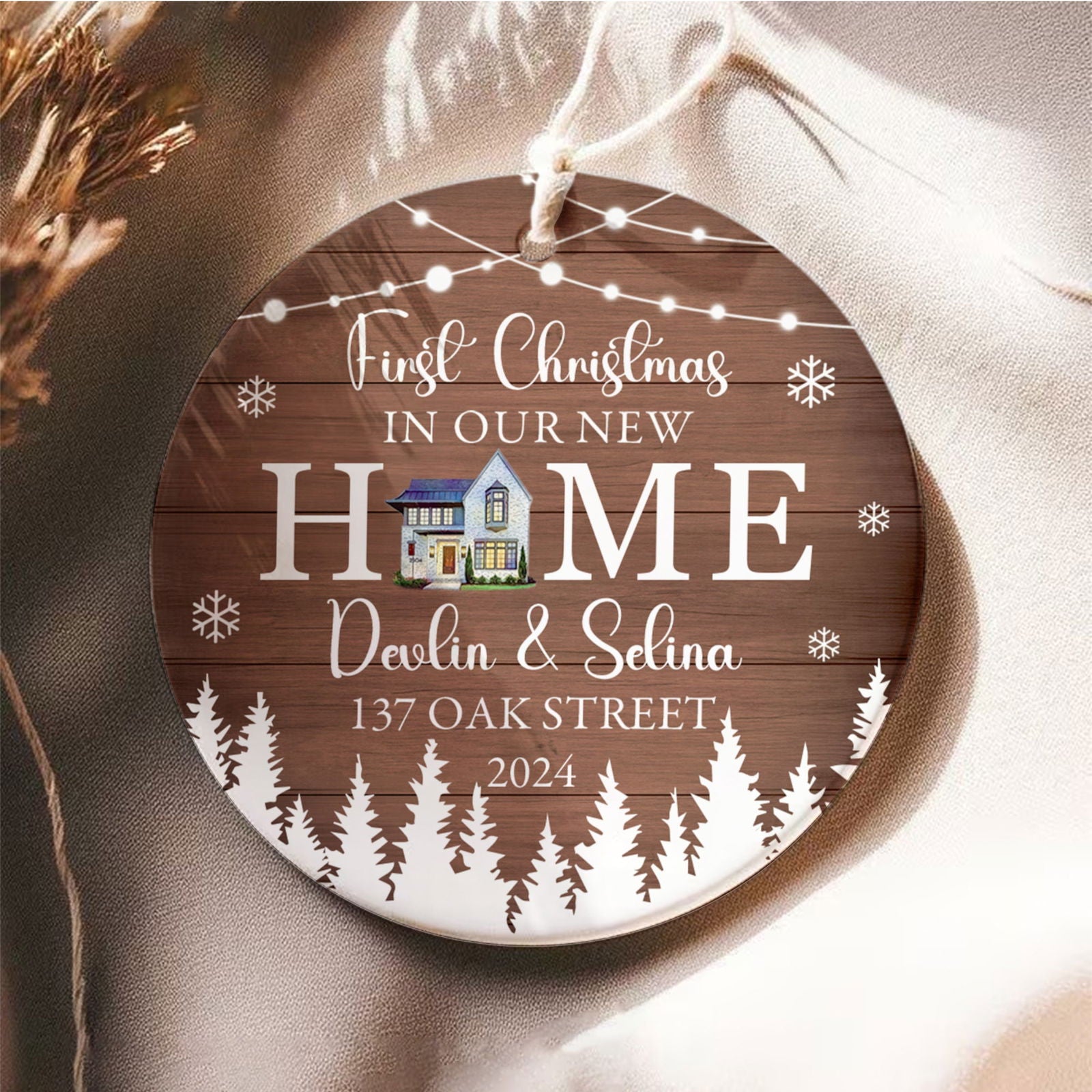 Personalized First Christmas in Our New Home Ornament, Custom House Address Christmas Ornament, Personalized New Home Ornament,  Couples New Home Ornament, Housewarming Gifts for New House Ornament CX01-13 - Kindlytoys