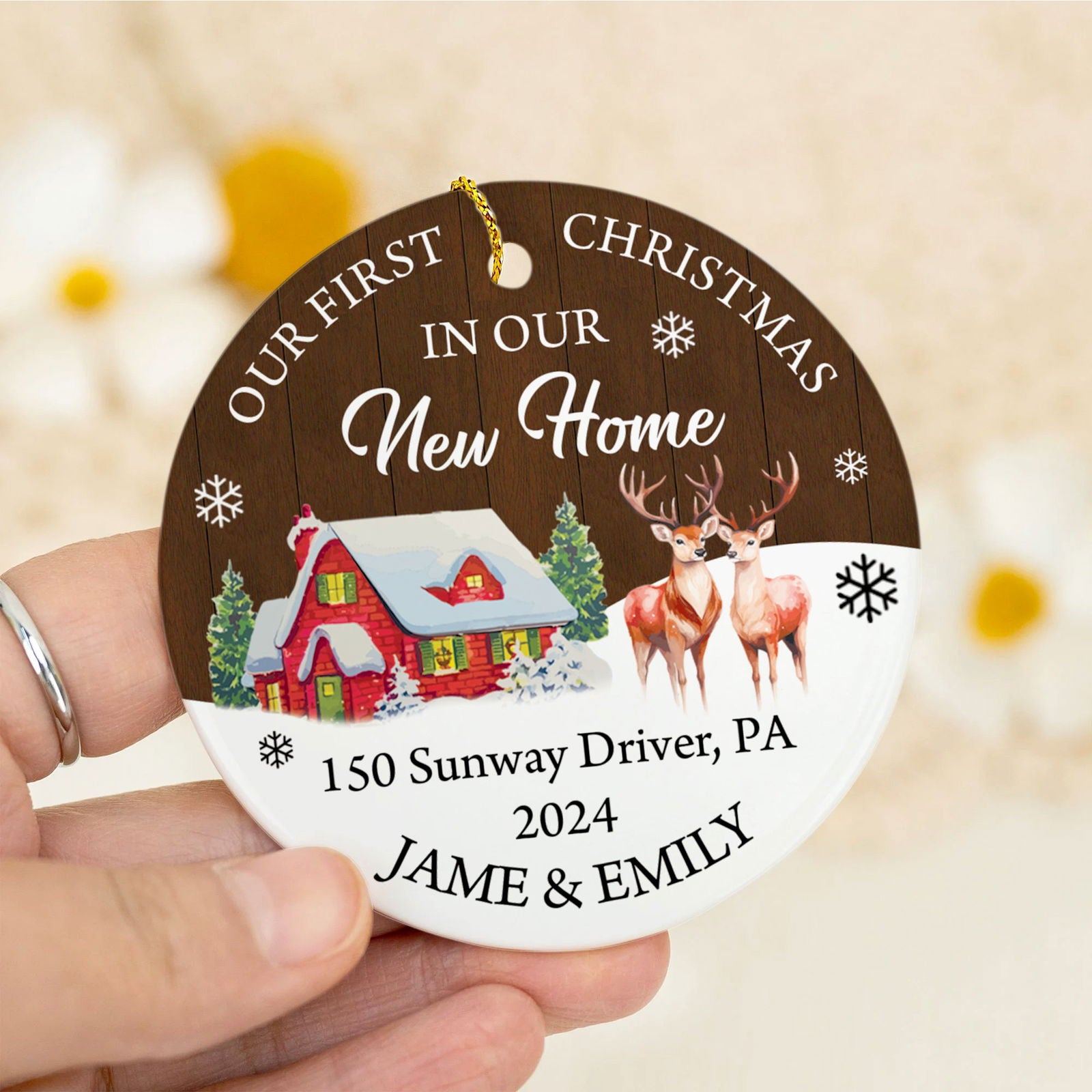 Personalized First Christmas in Our New Home Ornament, Custom New House Gift Ideas, Couples New Home Ornament, Custom House Address Christmas Ornament, Housewarming Gifts CX01-17 - Kindlytoys