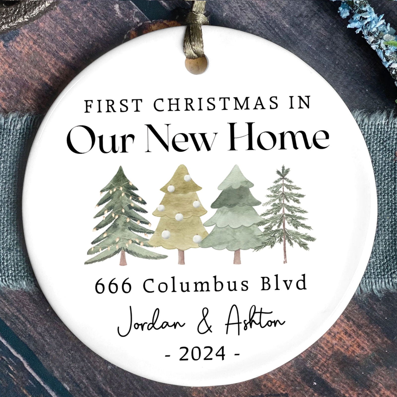 Personalized First Christmas in Our New Home Ornament Keepsake 2024, Personalized New Home Keepsake, House Warming Gifts 2024, 1st Home Christmas Ornament, New Home New Adventures New Memories Keepsake CX03-2 - Kindlytoys