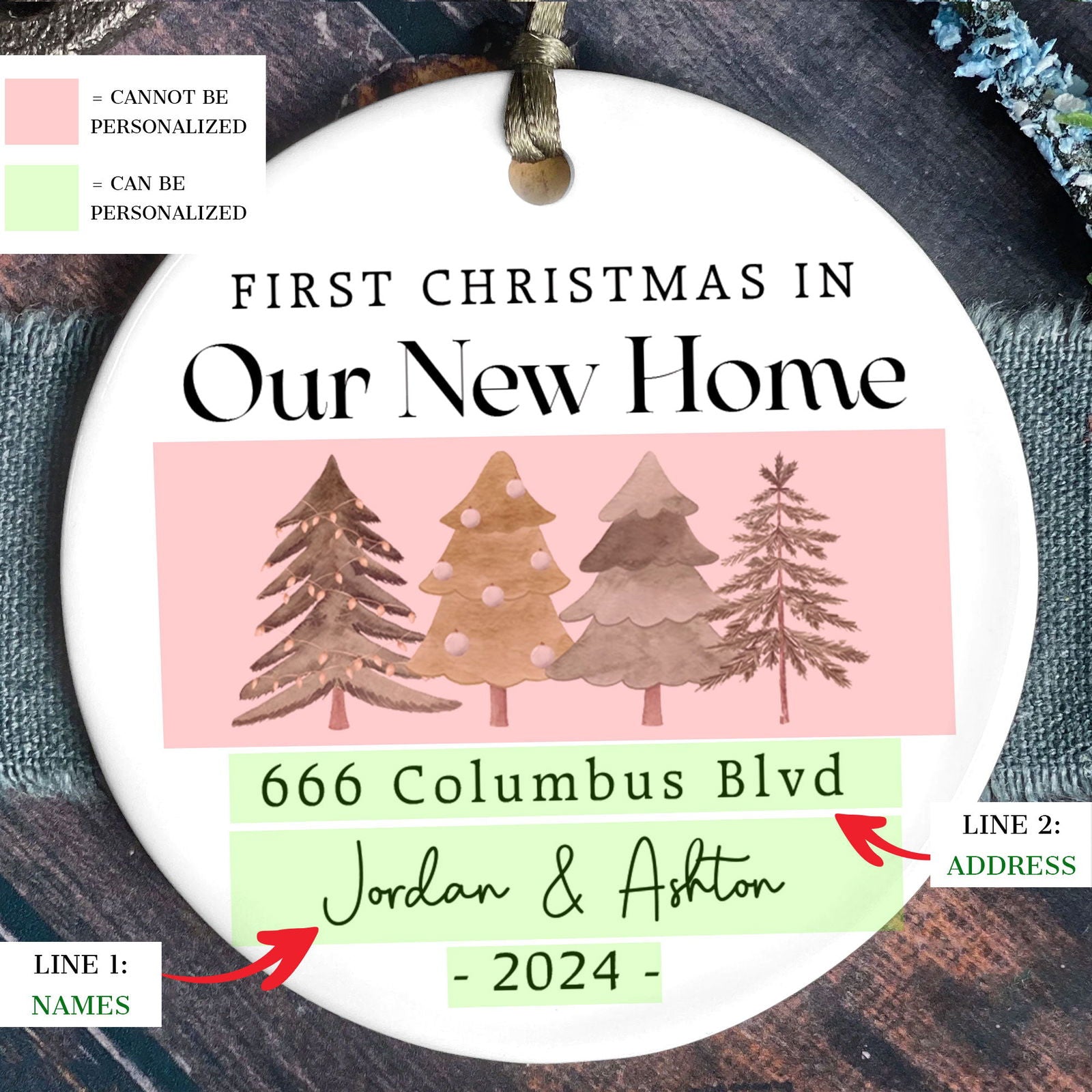 Personalized First Christmas in Our New Home Ornament Keepsake 2024, Personalized New Home Keepsake, House Warming Gifts 2024, 1st Home Christmas Ornament, New Home New Adventures New Memories Keepsake CX03-2 - Kindlytoys