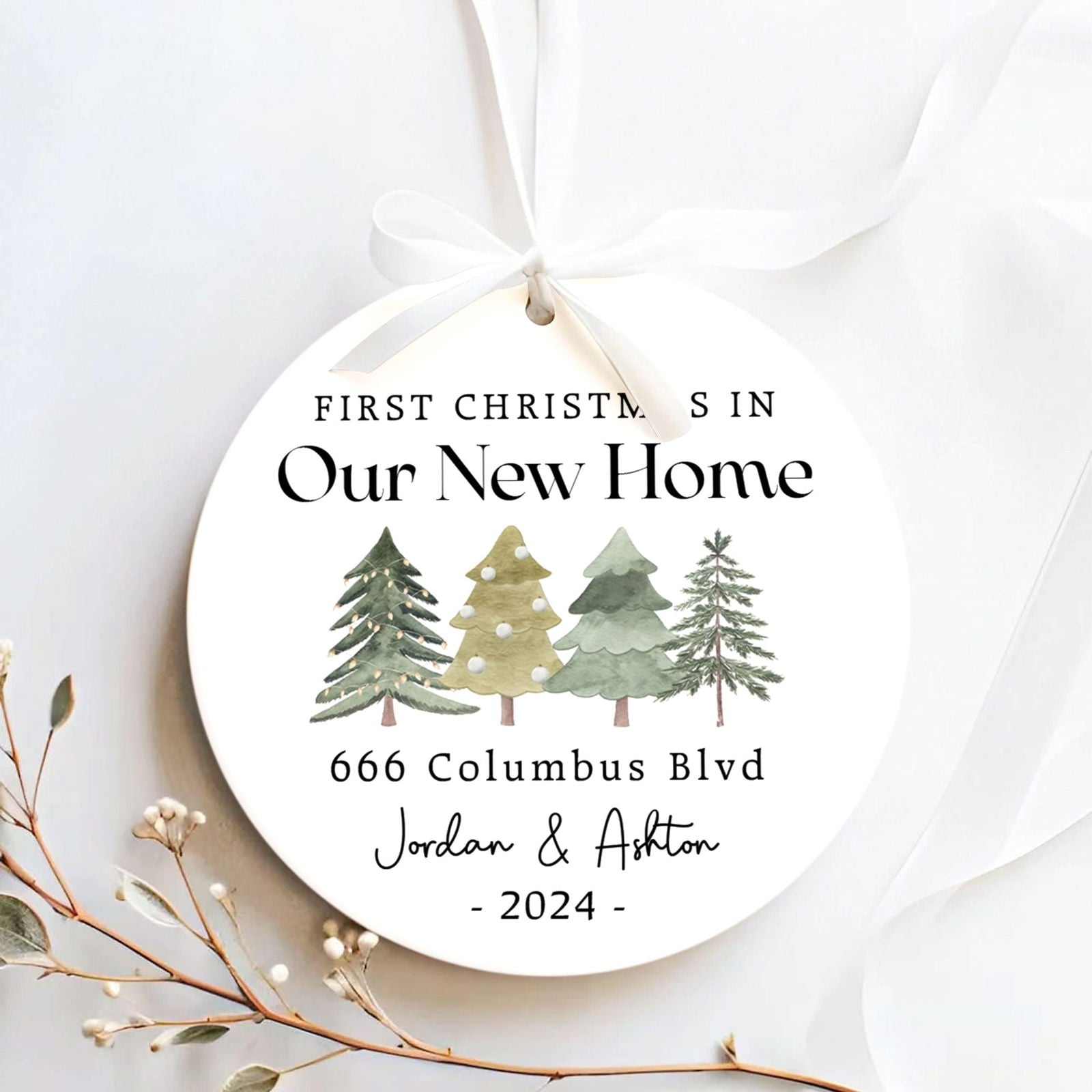 Personalized First Christmas in Our New Home Ornament Keepsake 2024, Personalized New Home Keepsake, House Warming Gifts 2024, 1st Home Christmas Ornament, New Home New Adventures New Memories Keepsake CX03-2 - Kindlytoys