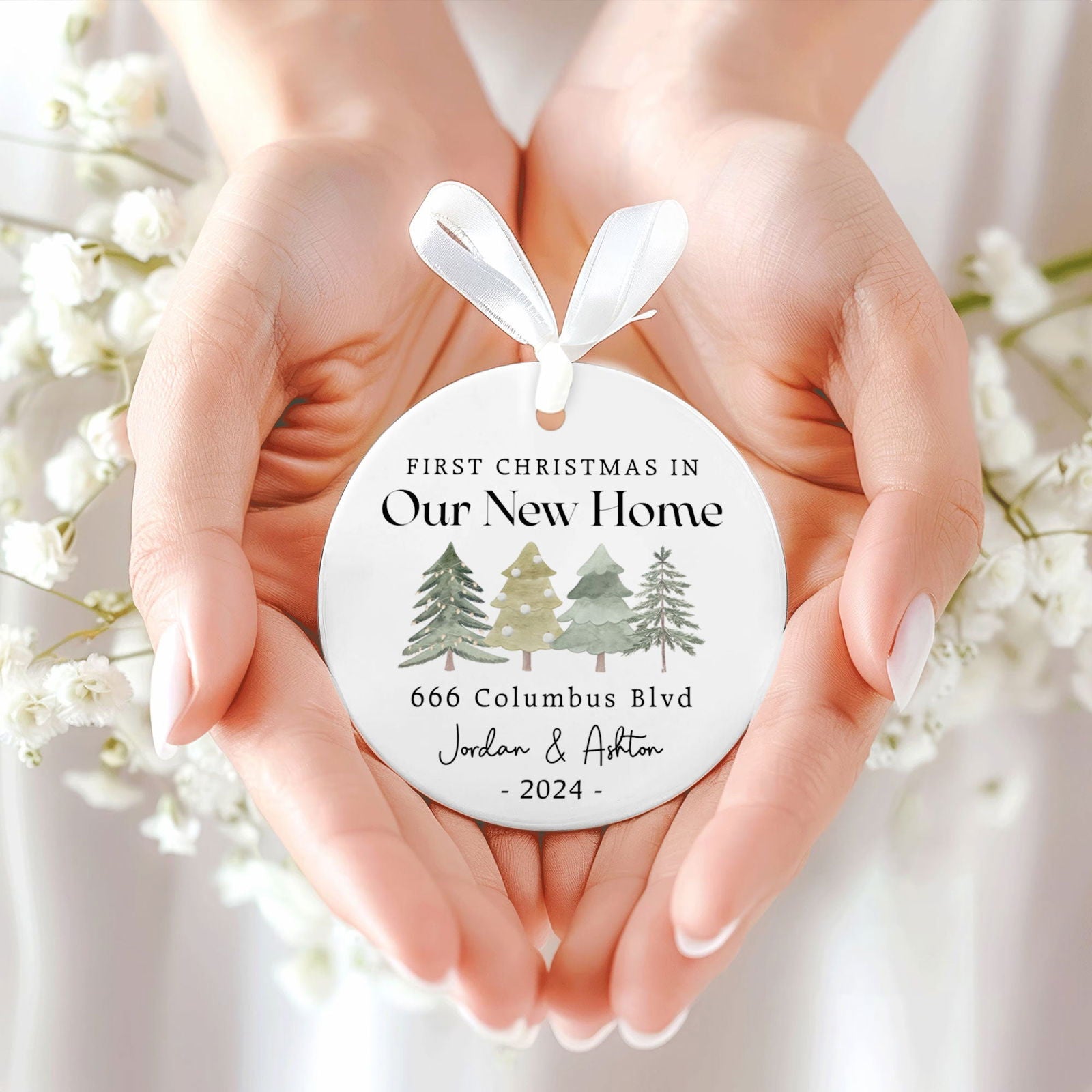Personalized First Christmas in Our New Home Ornament Keepsake 2024, Personalized New Home Keepsake, House Warming Gifts 2024, 1st Home Christmas Ornament, New Home New Adventures New Memories Keepsake CX03-2 - Kindlytoys