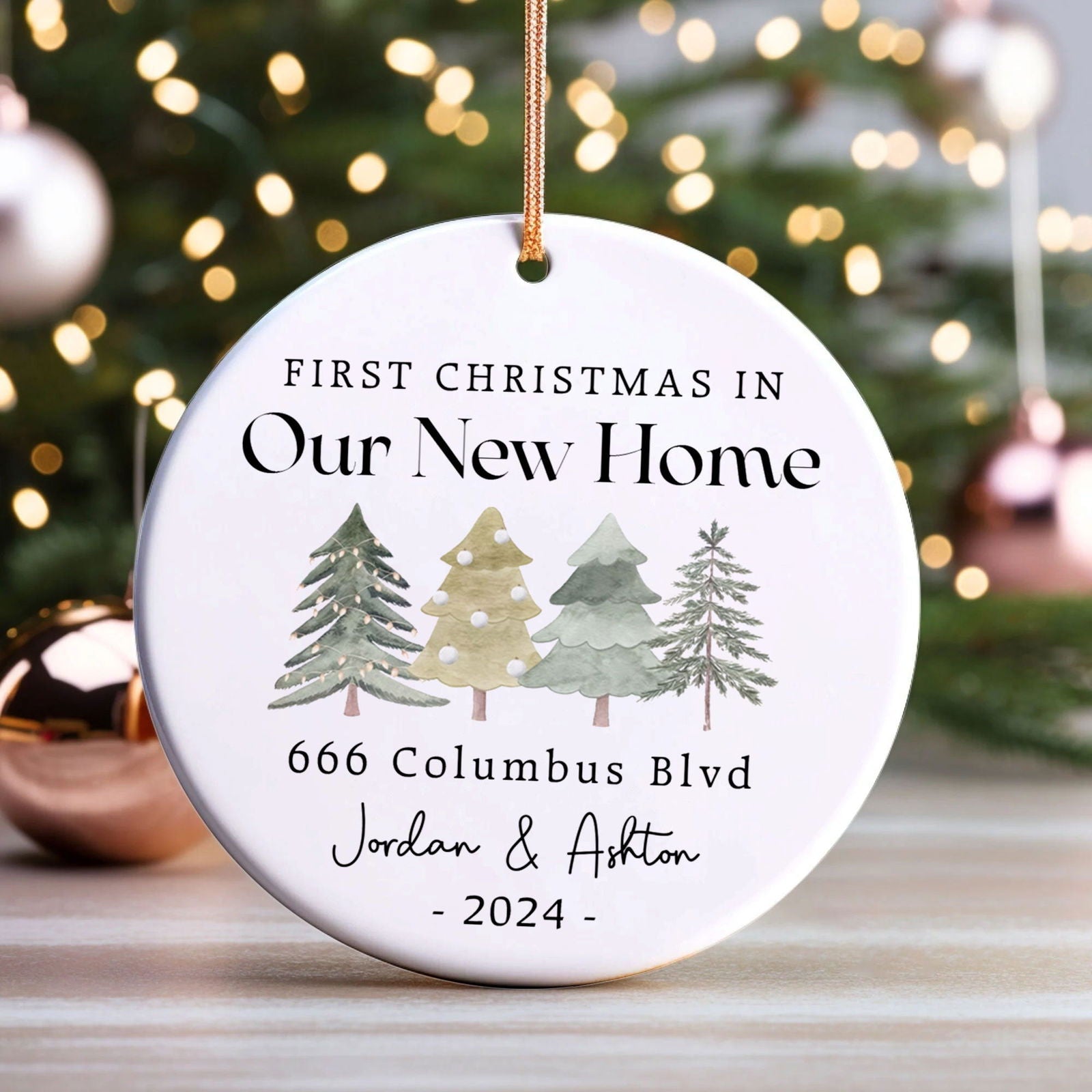 Personalized First Christmas in Our New Home Ornament Keepsake 2024, Personalized New Home Keepsake, House Warming Gifts 2024, 1st Home Christmas Ornament, New Home New Adventures New Memories Keepsake CX03-2 - Kindlytoys