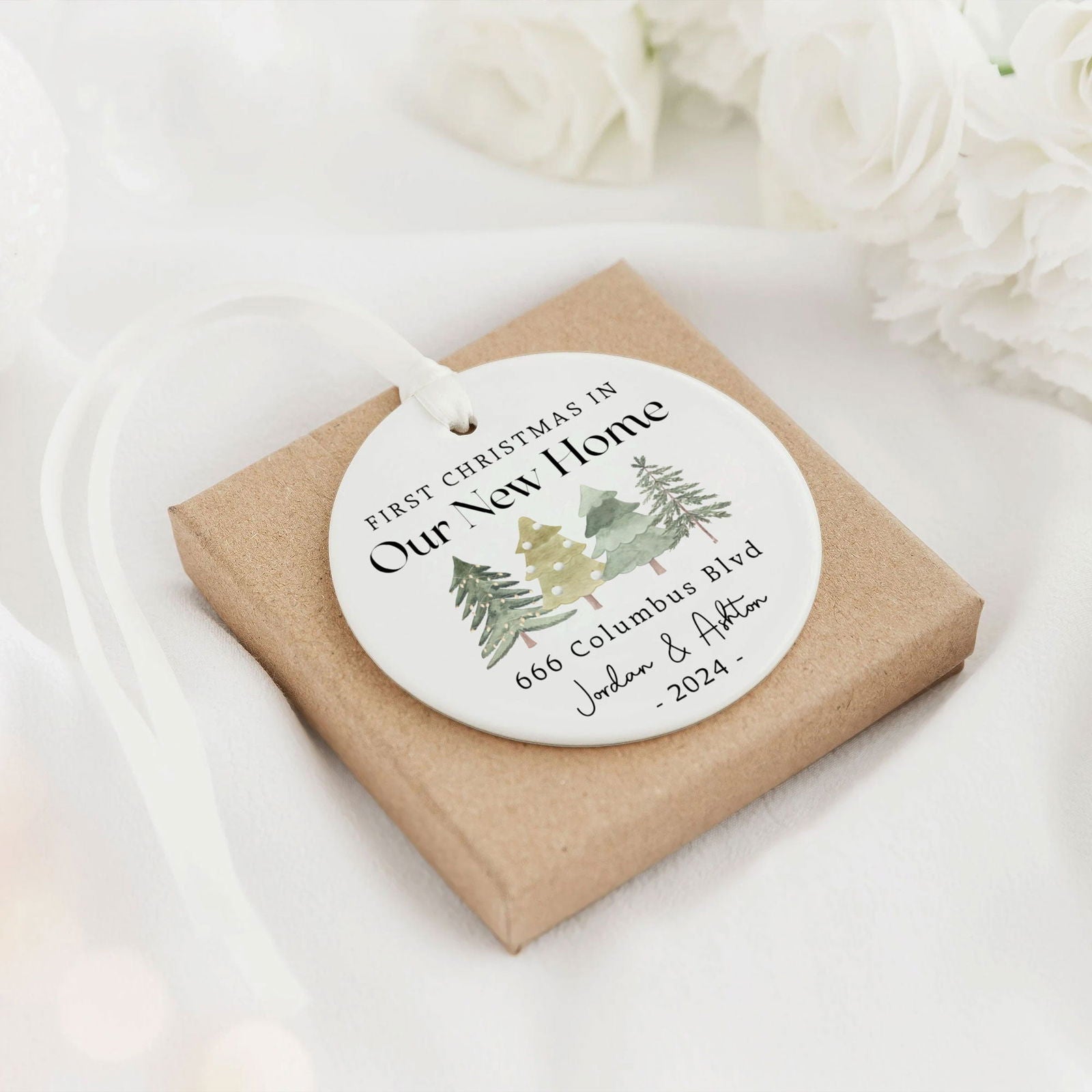 Personalized First Christmas in Our New Home Ornament Keepsake 2024, Personalized New Home Keepsake, House Warming Gifts 2024, 1st Home Christmas Ornament, New Home New Adventures New Memories Keepsake CX03-2 - Kindlytoys