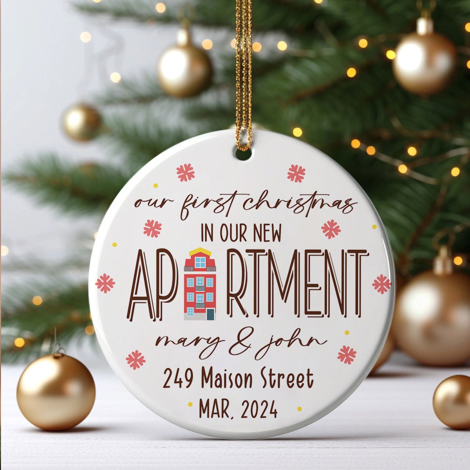 Personalized First Christmas in Our New Home Ornament, Personalized New Home Ornament, Custom House Address Christmas Ornament, Custom New House Gift Ideas, New House Ornament, Welcome Home Gifts CX01-5 - Kindlytoys