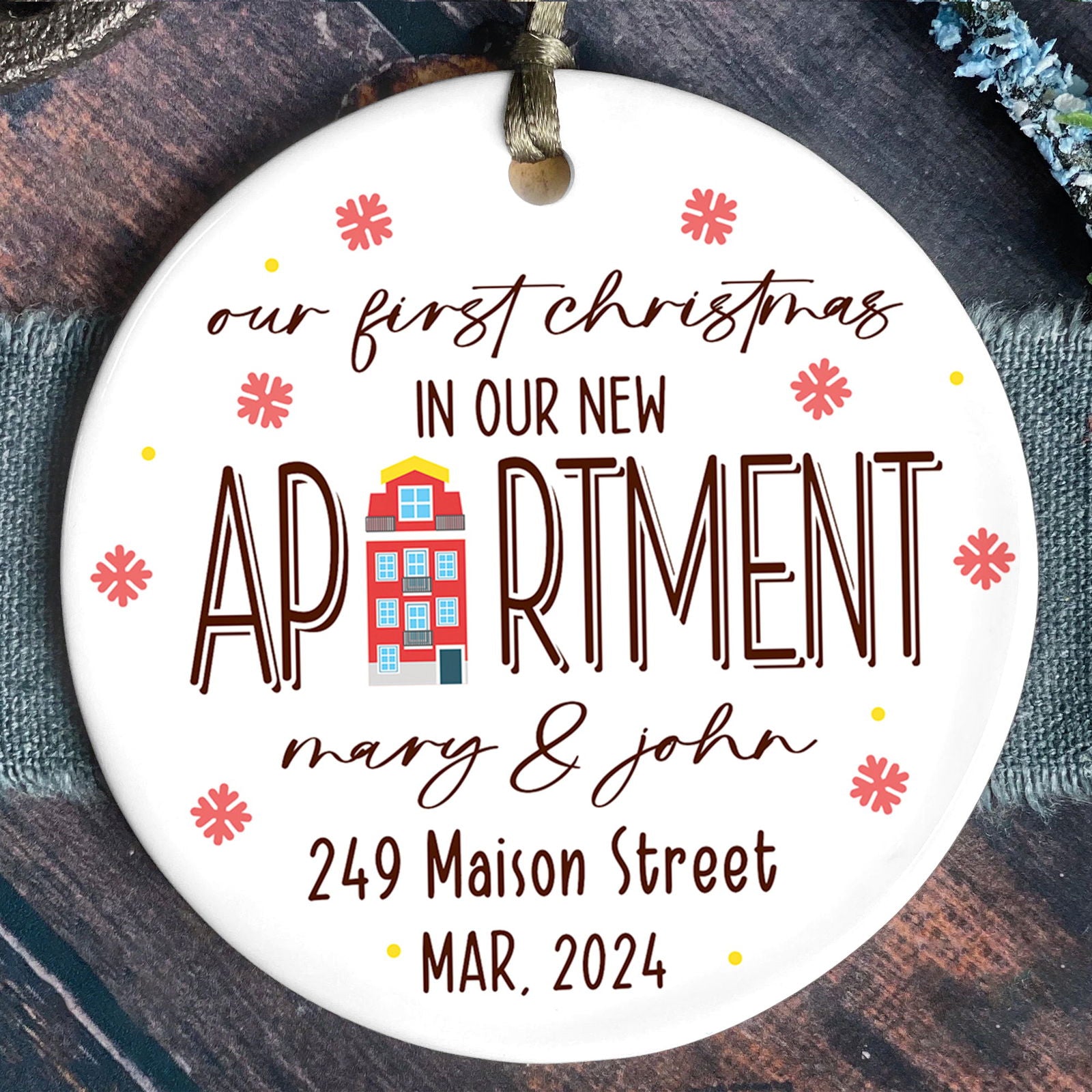 Personalized First Christmas in Our New Home Ornament, Personalized New Home Ornament, Custom House Address Christmas Ornament, Custom New House Gift Ideas, New House Ornament, Welcome Home Gifts CX01-5 - Kindlytoys