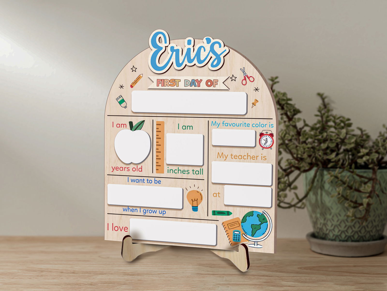 Personalized First Day Last Day of School Sign Interchangeable Names SS34 - Kindlytoys