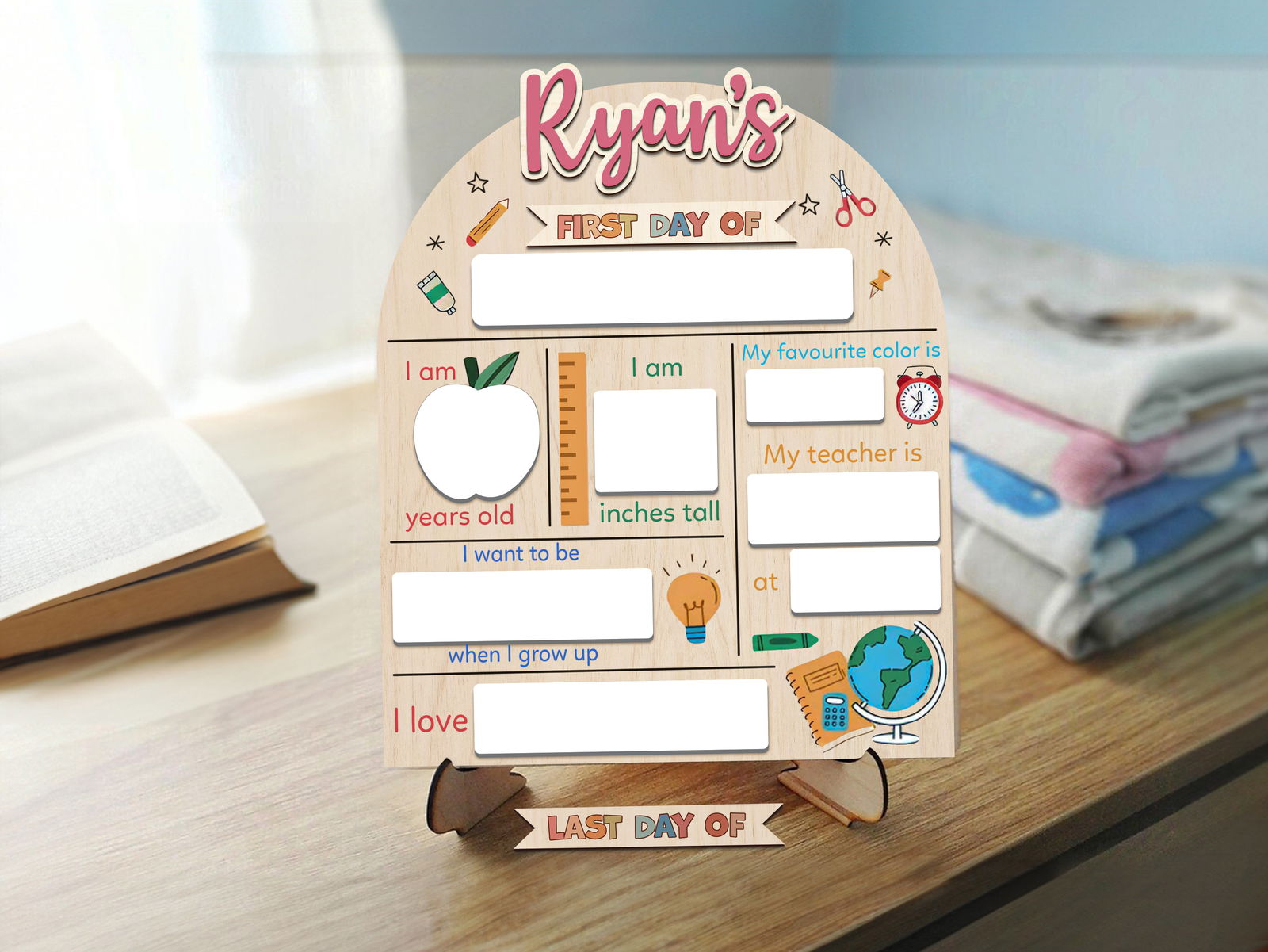 Personalized First Day Last Day of School Sign Interchangeable Names SS34 - Kindlytoys