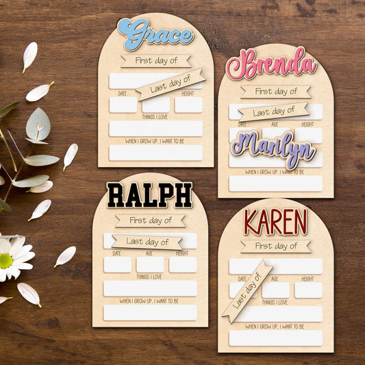 Personalized First Day Last Day of School Sign Interchangeable Names SS36 - Kindlytoys