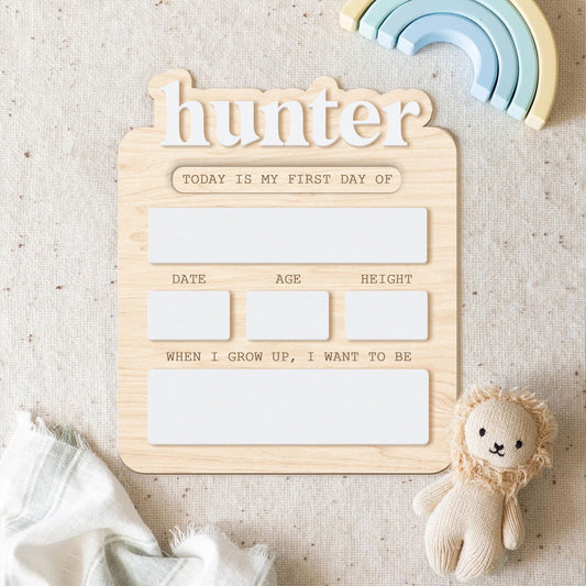 Personalized First Day Last Day of School Sign Interchangeable Names SS52 - Kindlytoys