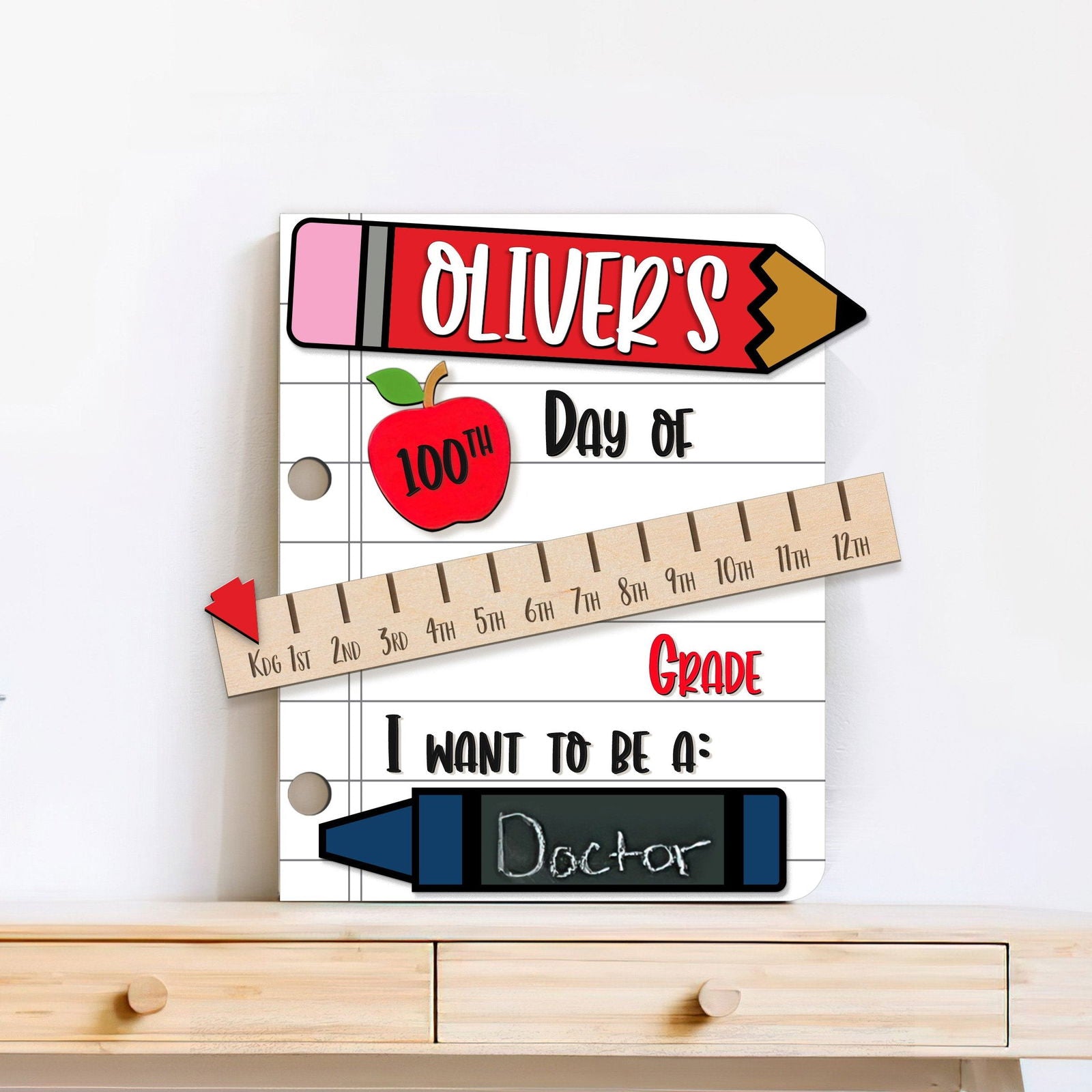 Personalized First Day of School Photo Prop Reusable for Kids SS31 - Kindlytoys