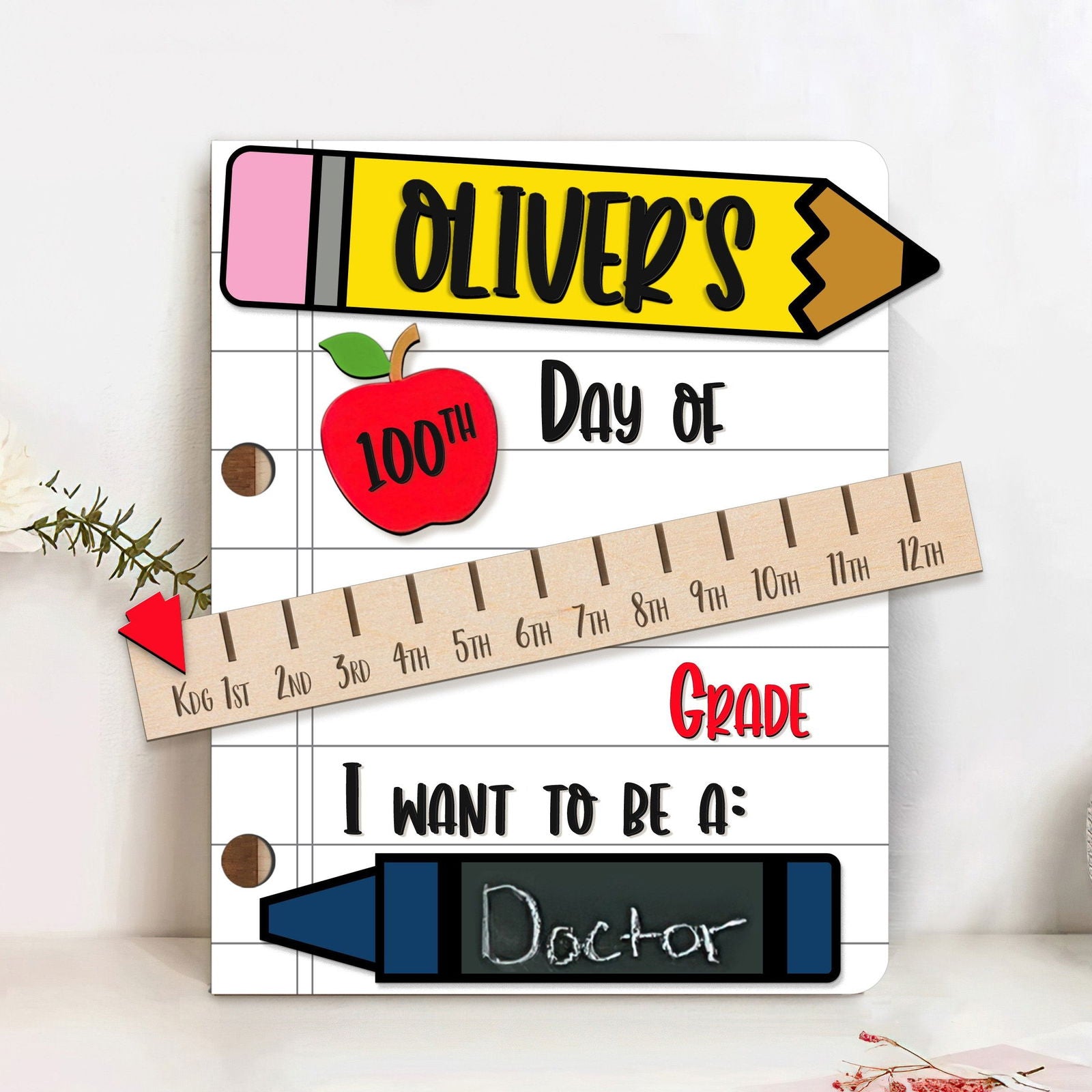 Personalized First Day of School Photo Prop Reusable for Kids SS31 - Kindlytoys