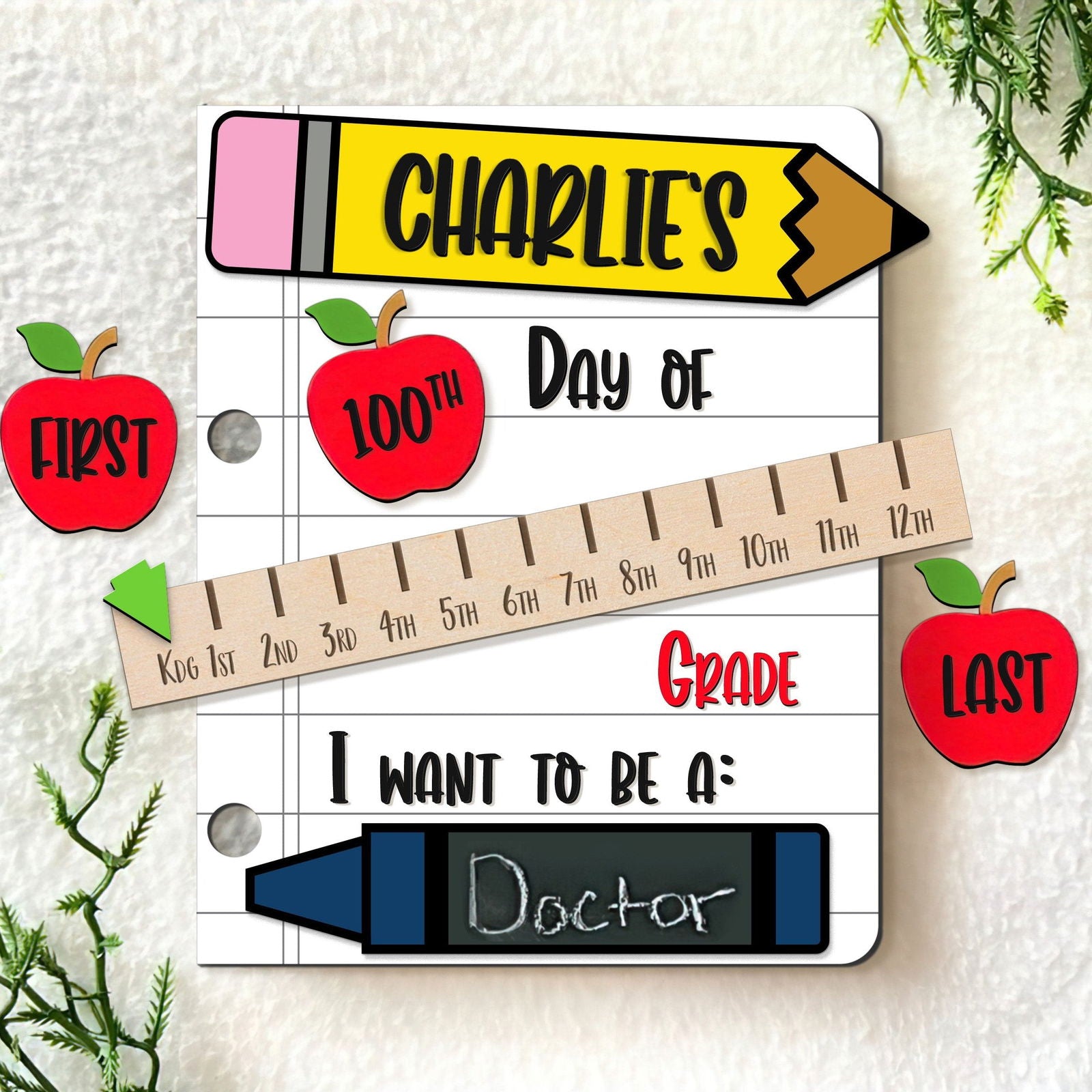 Personalized First Day of School Photo Prop Reusable for Kids SS31 - Kindlytoys