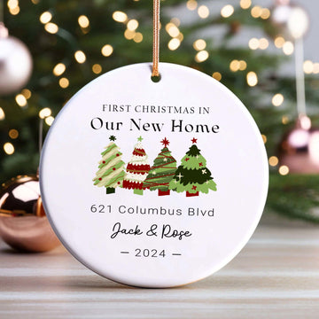Personalized First Home Ornament, New Home Gift, Christmas In New Home, First Home 2024, Christmas Gift, Christmas Bauble CX06-7 - Kindlytoys
