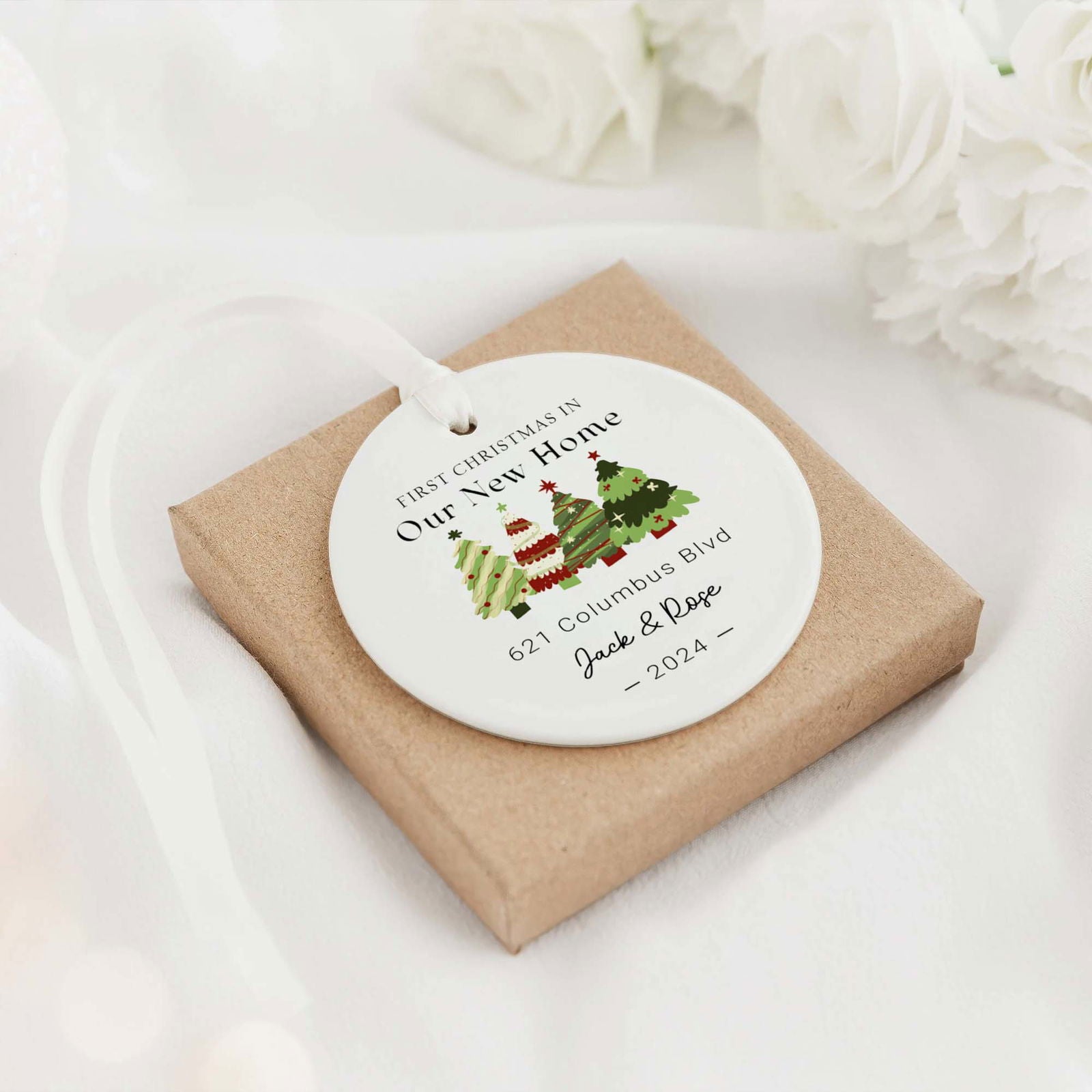 Personalized First Home Ornament, New Home Gift, Christmas In New Home, First Home 2024, Christmas Gift, Christmas Bauble CX06-7 - Kindlytoys