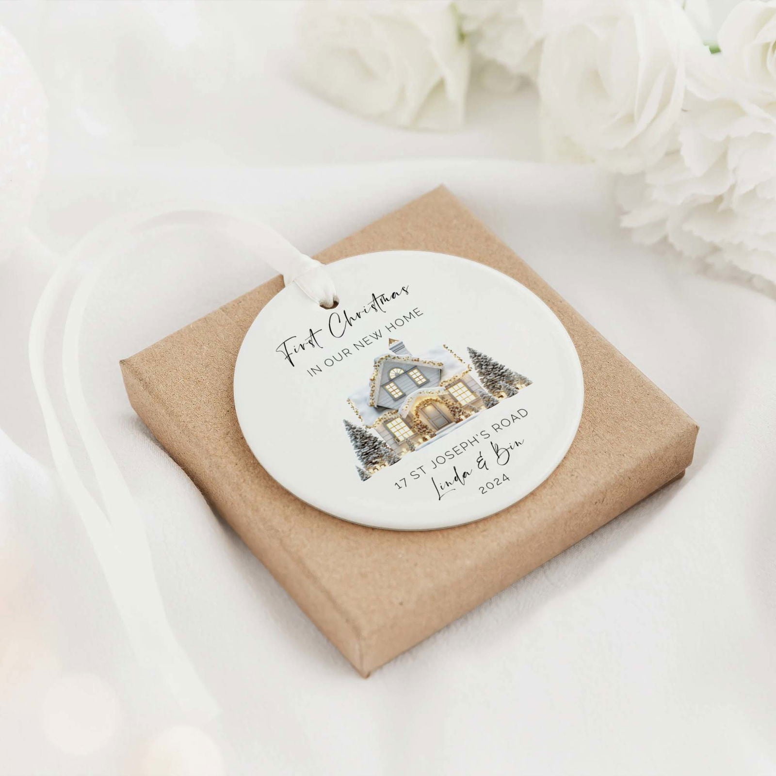 Personalized First Home Ornament, New Home Gift, Christmas In New Home, First Home 2024, Christmas Gift, Christmas Bauble CX06-8 - Kindlytoys