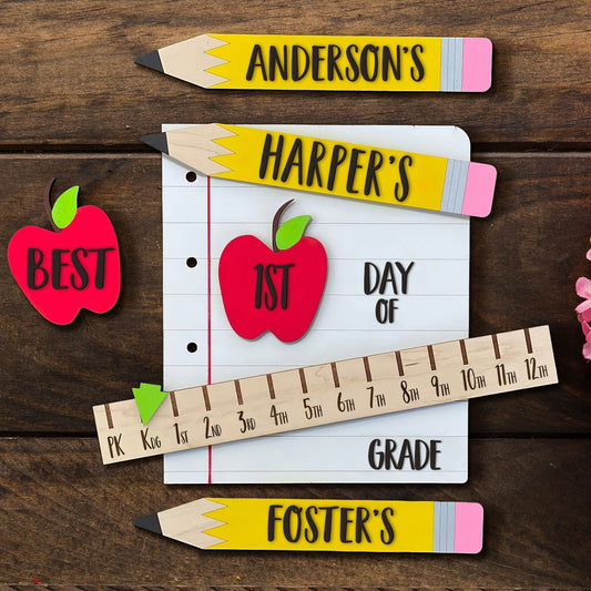 Personalized First and Last Day of School Photo Prop Reusable for Kids SS08 - Kindlytoys