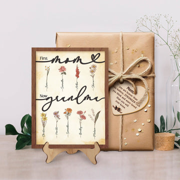 Personalized Grandma's Garden Vintage Sign, "First Mom Now Grandma" Sign, Grandkids Name With Floral Sign, Mother's Day Gift for Grandma, Mom's day gifts MX03 - Kindlytoys