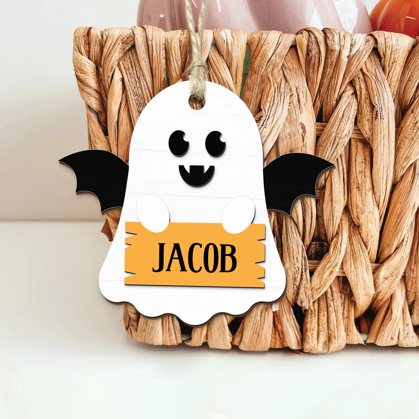 Personalized Halloween Tag,  Boo Bag Tags, Custom Halloween Gifts, Custom Acrylic Name Tags, Custom Boo Basket HX13 - Kindlytoys