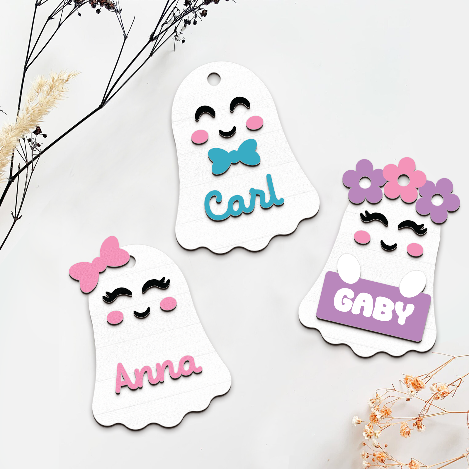 Personalized Halloween Tag,  Boo Bag Tags, Custom Halloween Gifts, Custom Acrylic Name Tags, Custom Boo Basket HX13 - Kindlytoys