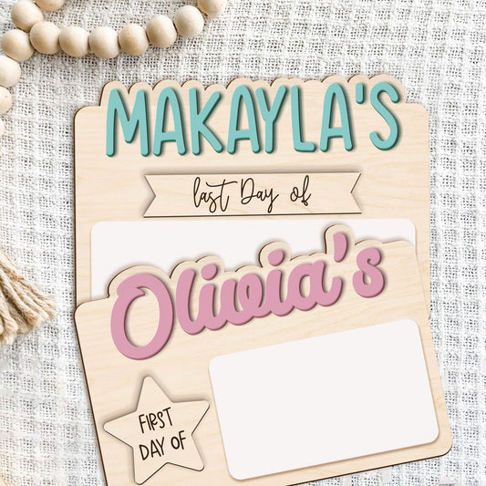 Personalized Interchangeable Names Back to school Board SS40 - Kindlytoys