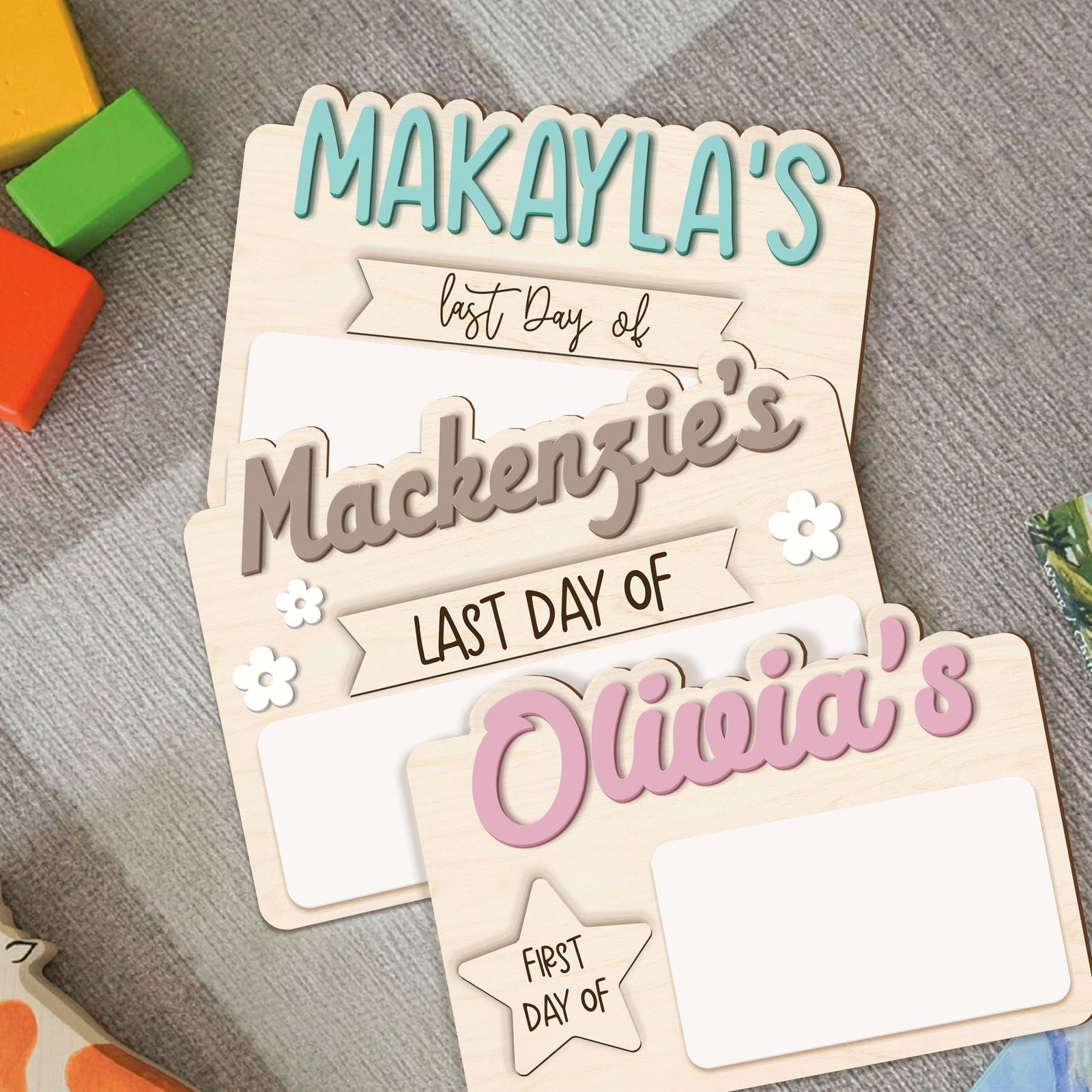Personalized Interchangeable Names Back to school Board SS40 - Kindlytoys