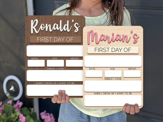 Personalized Interchangeable Names Back to school Board SS57 - Kindlytoys