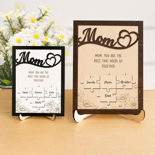 Personalized Mom Kids Names Puzzle Sign, Unique gifts for mom, Gifts for mothers MS03 - Kindlytoys