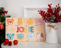 Personalized Name Puzzle With Animals, Wooden Montessori Toys NP32 - Kindlytoys