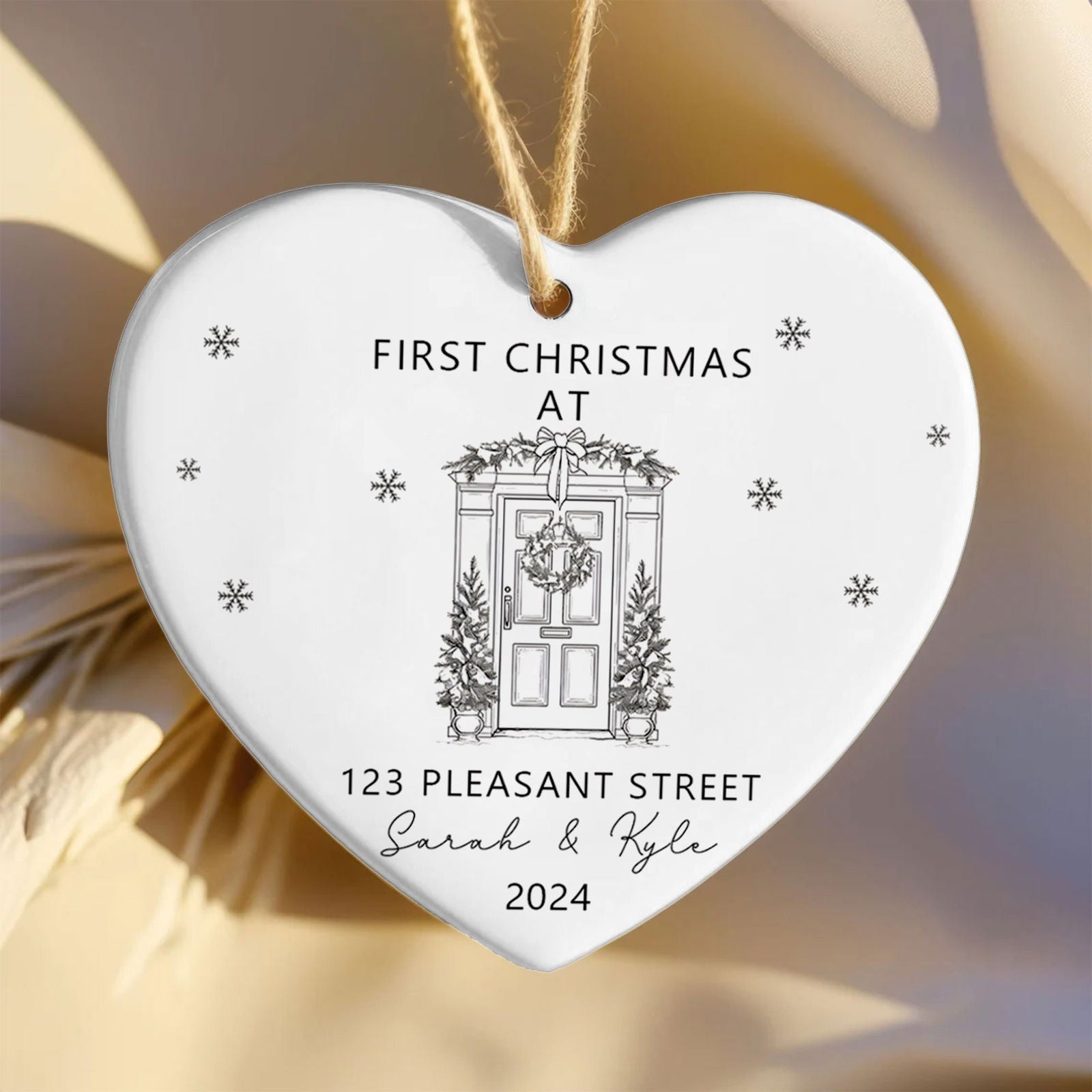 Personalized New Home Ornament - New Home Christmas Ornament - Wreath New House Ornament CY03-5-8 - Kindlytoys