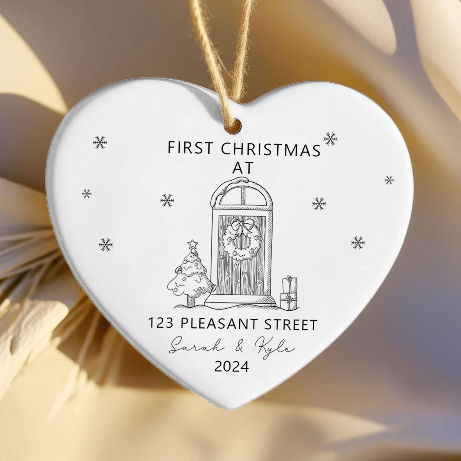 Personalized New Home Ornament - New Home Christmas Ornament - Wreath New House Ornament CY03-5-8 - Kindlytoys