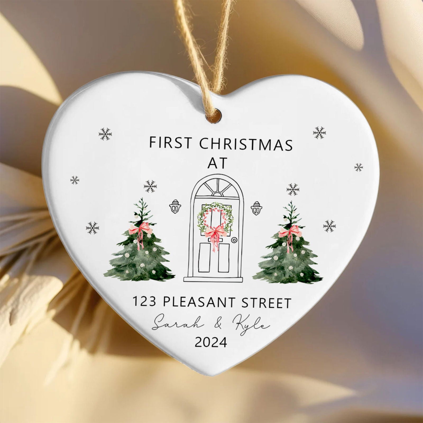 Personalized New Home Ornament - New Home Christmas Ornament - Wreath New House Ornament CY03-5-8 - Kindlytoys