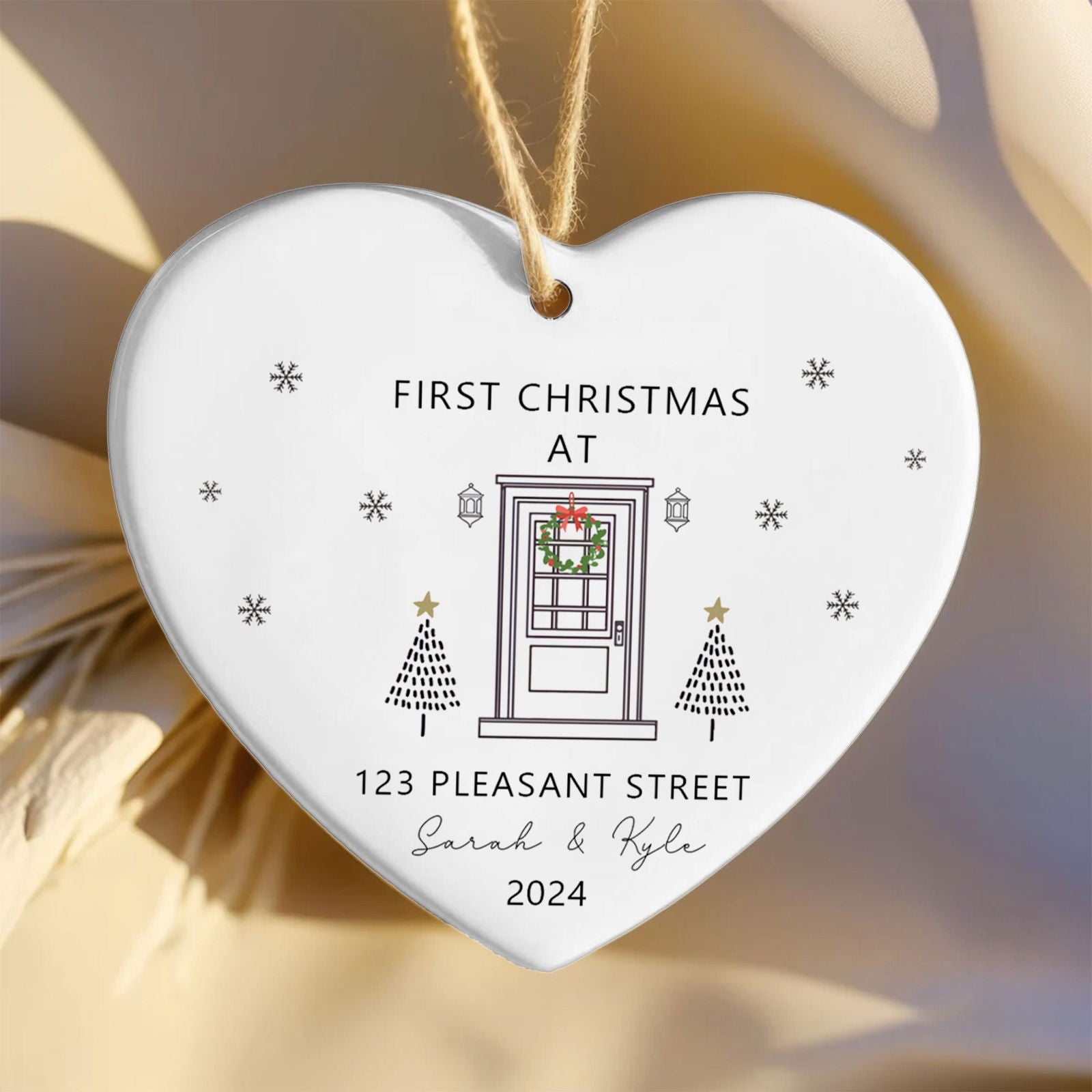 Personalized New Home Ornament - New Home Christmas Ornament - Wreath New House Ornament CY03-5-8 - Kindlytoys