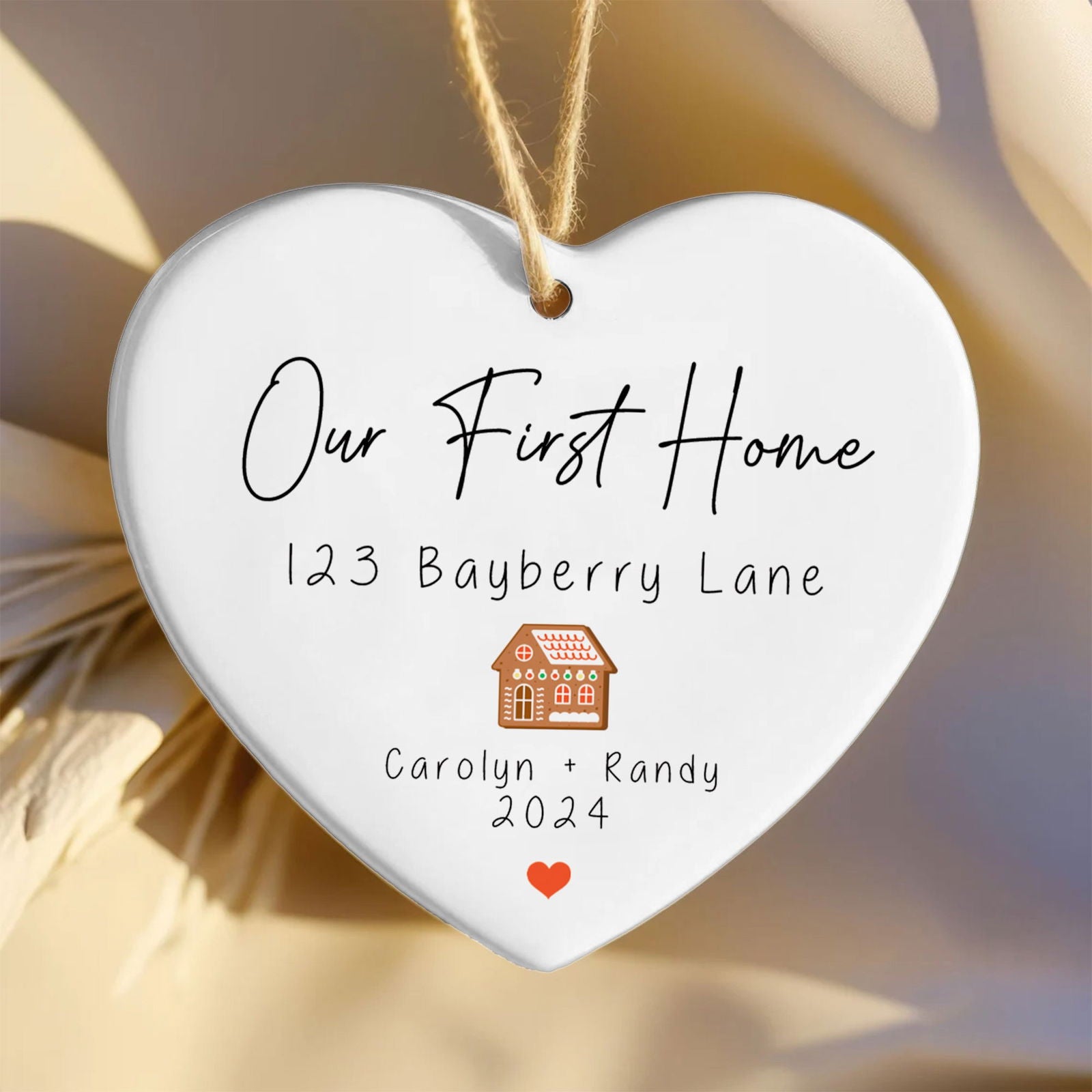 Personalized New Home Ornament, Ceramic Heart Ornament, Housewarming Gifts for New House Ornament, Keepsake Sign, Heart Plaque, New House Gift Ideas, Welcome Home Gifts CY02-1 - Kindlytoys